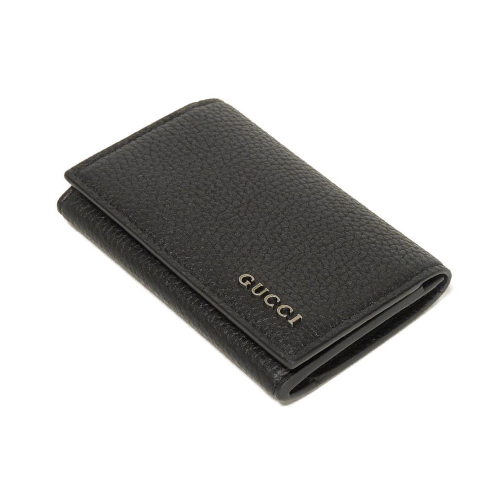 Gucci Gucci Gucci Logo Flap Card Holder Grained Calf Leather Card Case Limited Leather Card Case 771152 AAFX7 4241 DUTY FREE for USA Size ONE SIZE - 4 Thumbnail