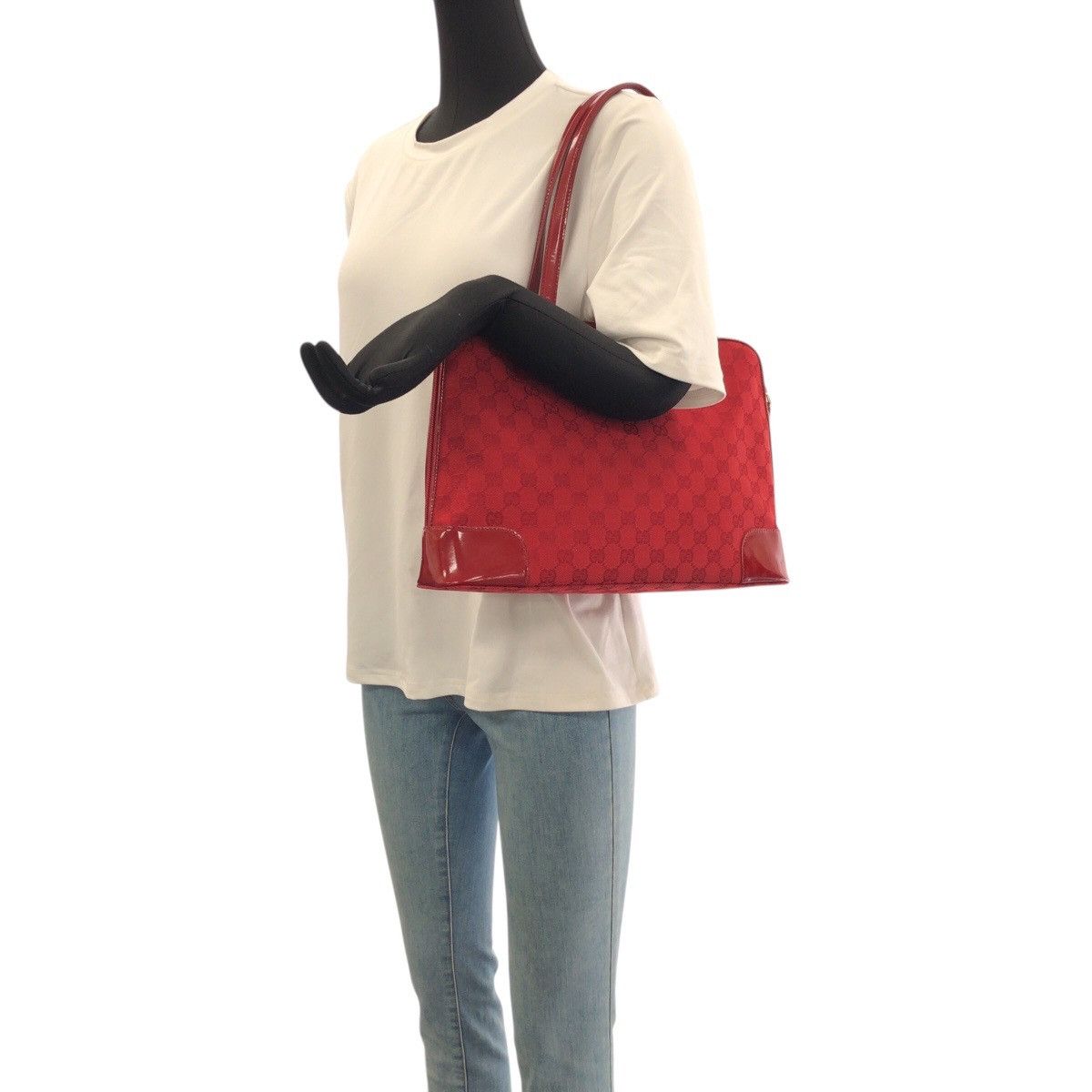 Gucci Gucci Gucci GG Canvas Patent Leather 2way Tote Bag Textile Shoulder Bag 002 1122 DUTY FREE for USA Size ONE SIZE - 7 Thumbnail