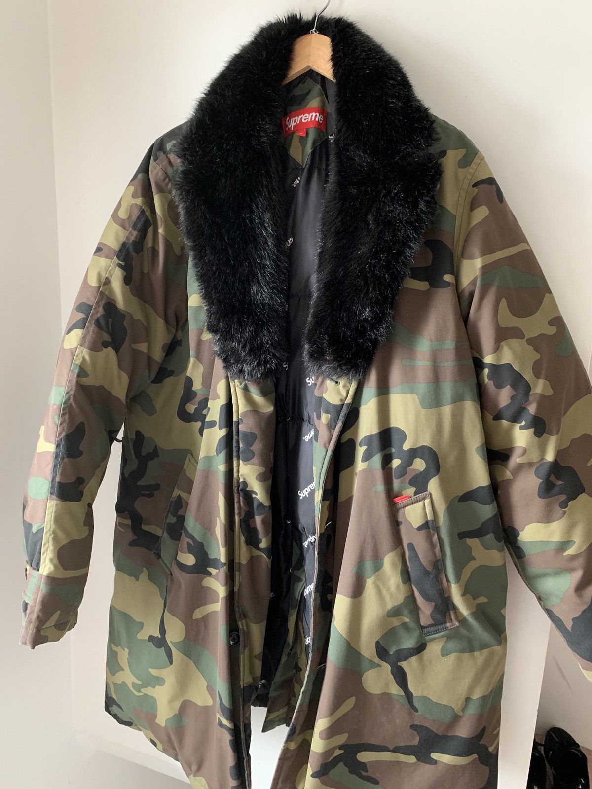 supreme コート　Fur Collar Tweed Coat Supreme Coats, Jackets & Vests Faux Fur Outer Shell for Men