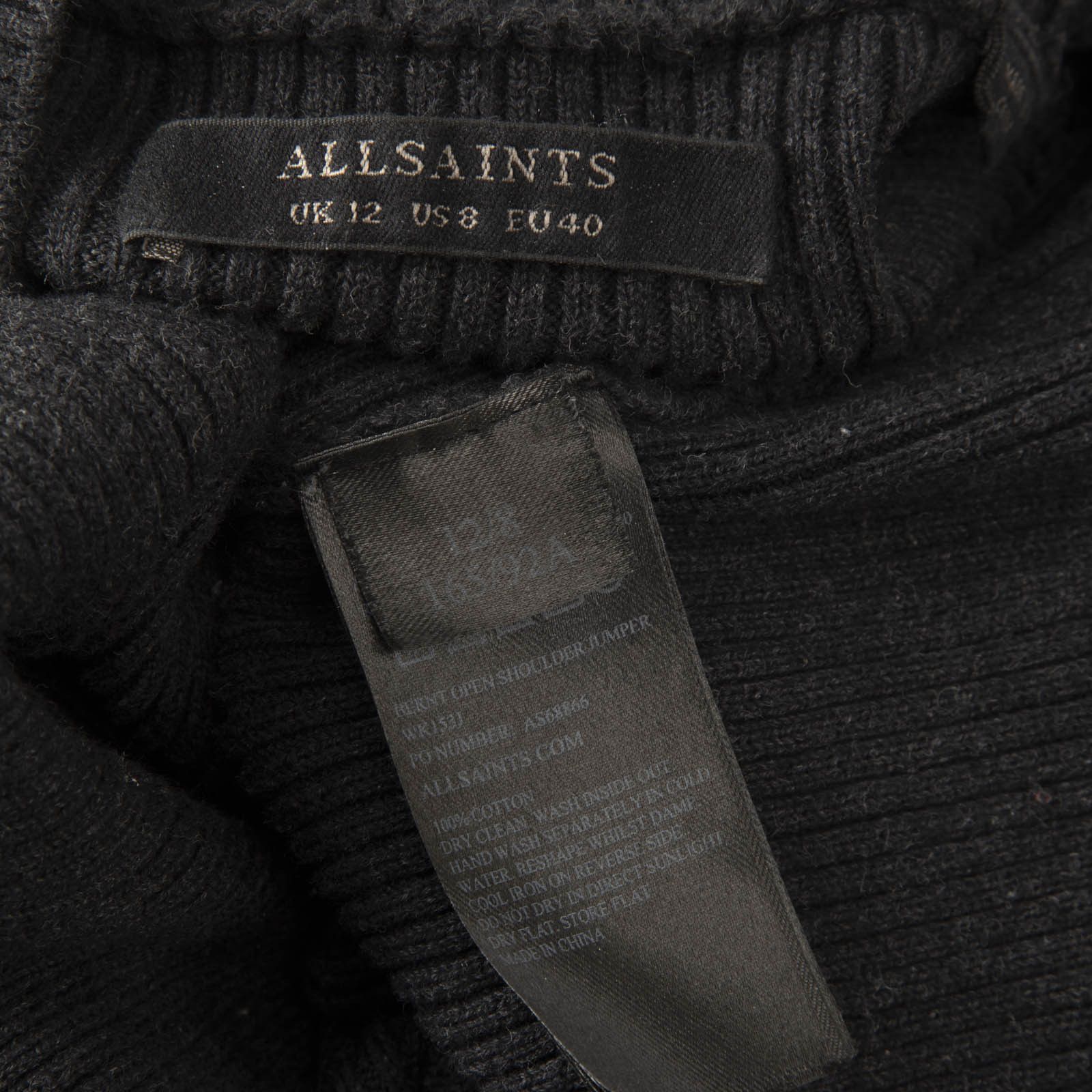 Allsaints Grey Bernt Open Shoulder Jumper Size M / US 6-8 / IT 42-44 - 5 Thumbnail