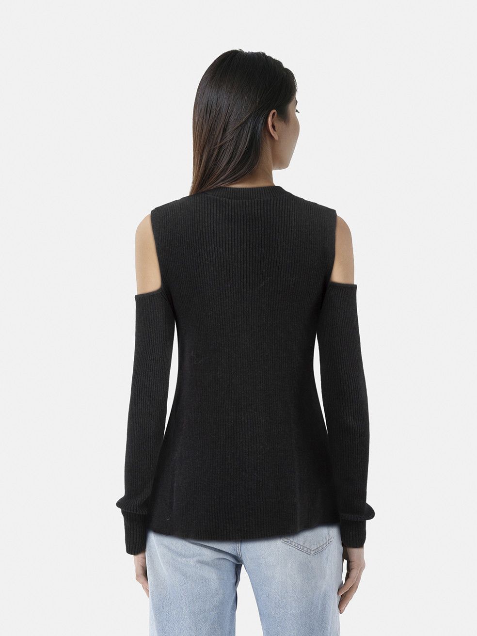 Allsaints Grey Bernt Open Shoulder Jumper Size M / US 6-8 / IT 42-44 - 2 Thumbnail