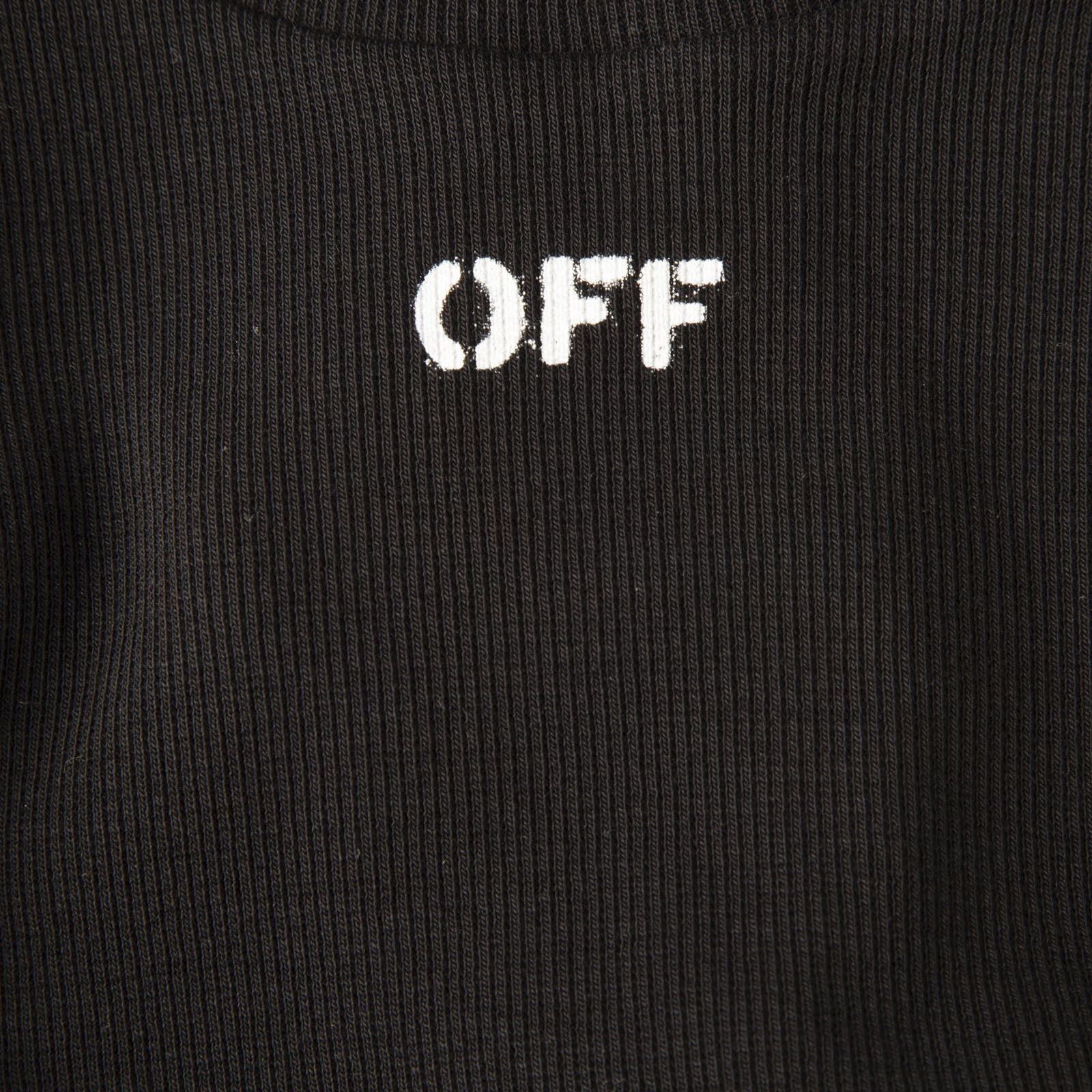Off-White Black Logo Print Cropped T-Shirt Size M / US 6-8 / IT 42-44 - 3 Thumbnail