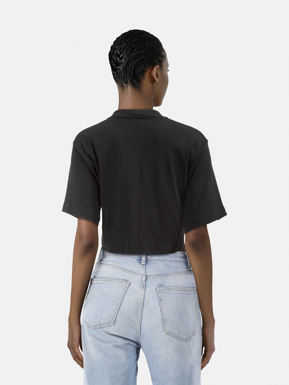Off-White Black Logo Print Cropped T-Shirt Size M / US 6-8 / IT 42-44 - 2 Thumbnail
