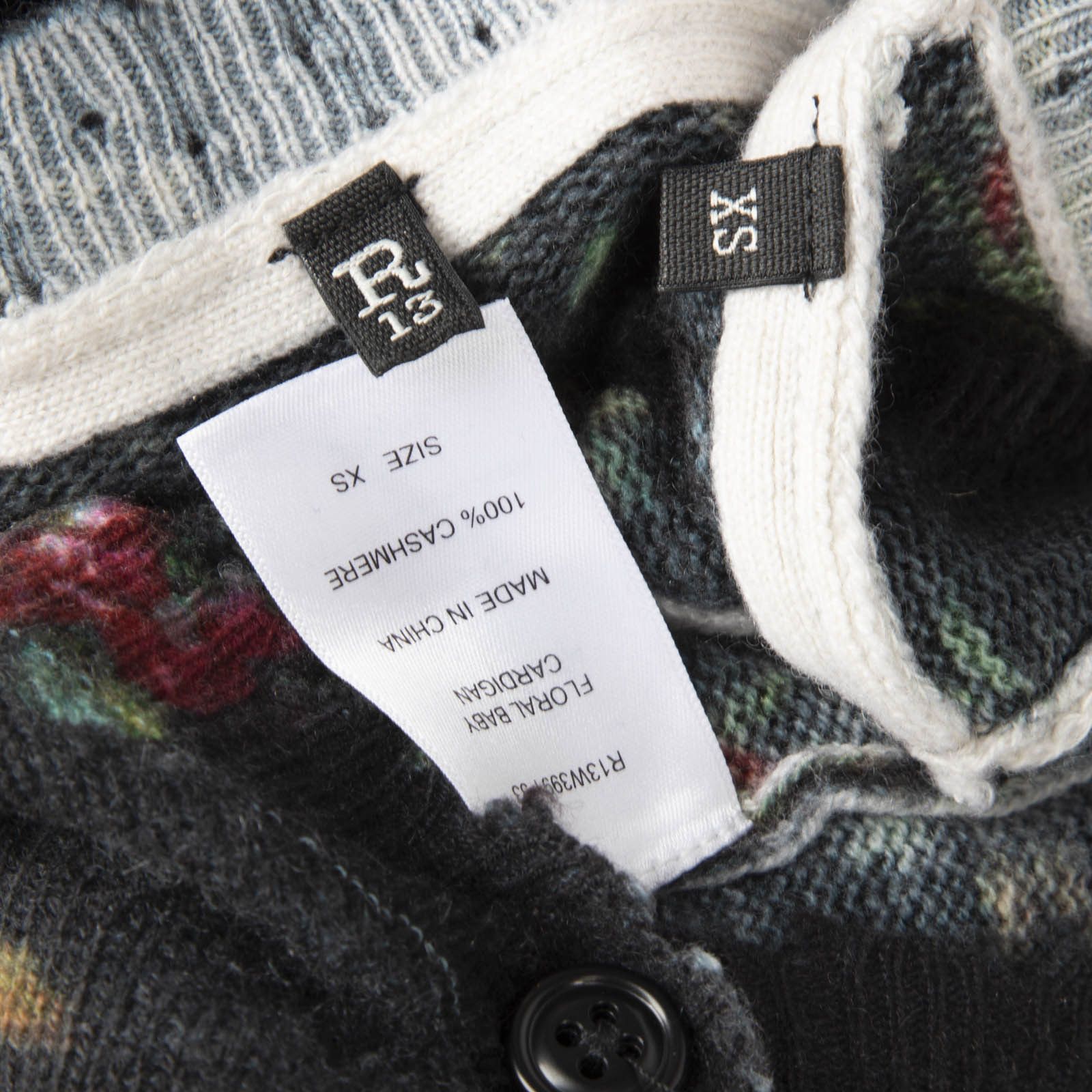 R13 Floral Cashmere Baby Cardigan Size XS / US 0-2 / IT 36-38 - 4 Thumbnail
