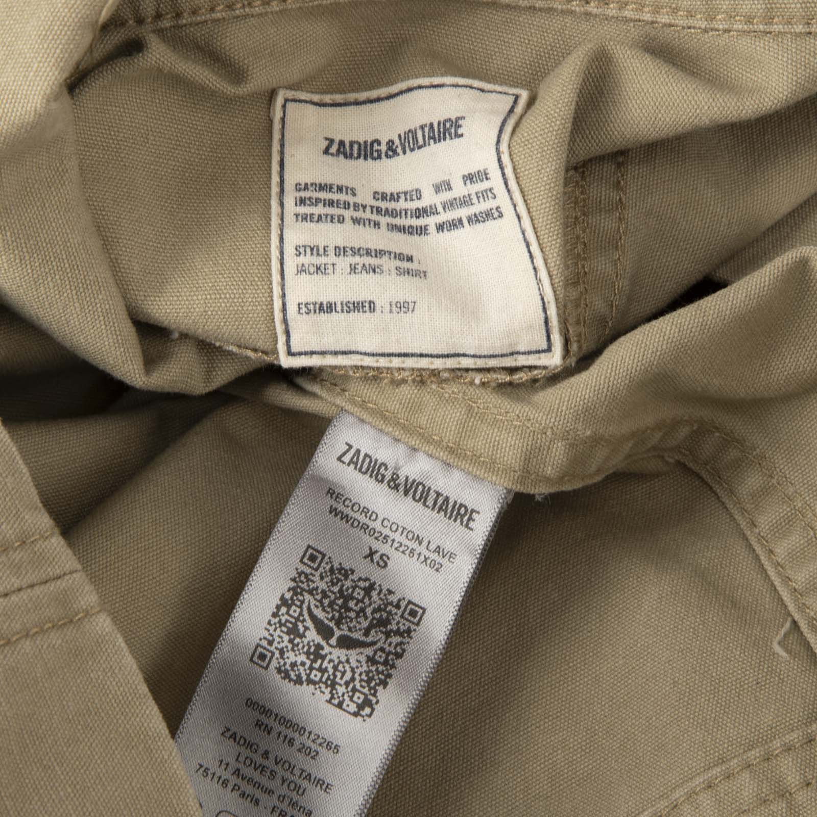 Zadig & Voltaire Khaki Record Shirt Dress Size XS / US 0-2 / IT 36-38 - 4 Thumbnail