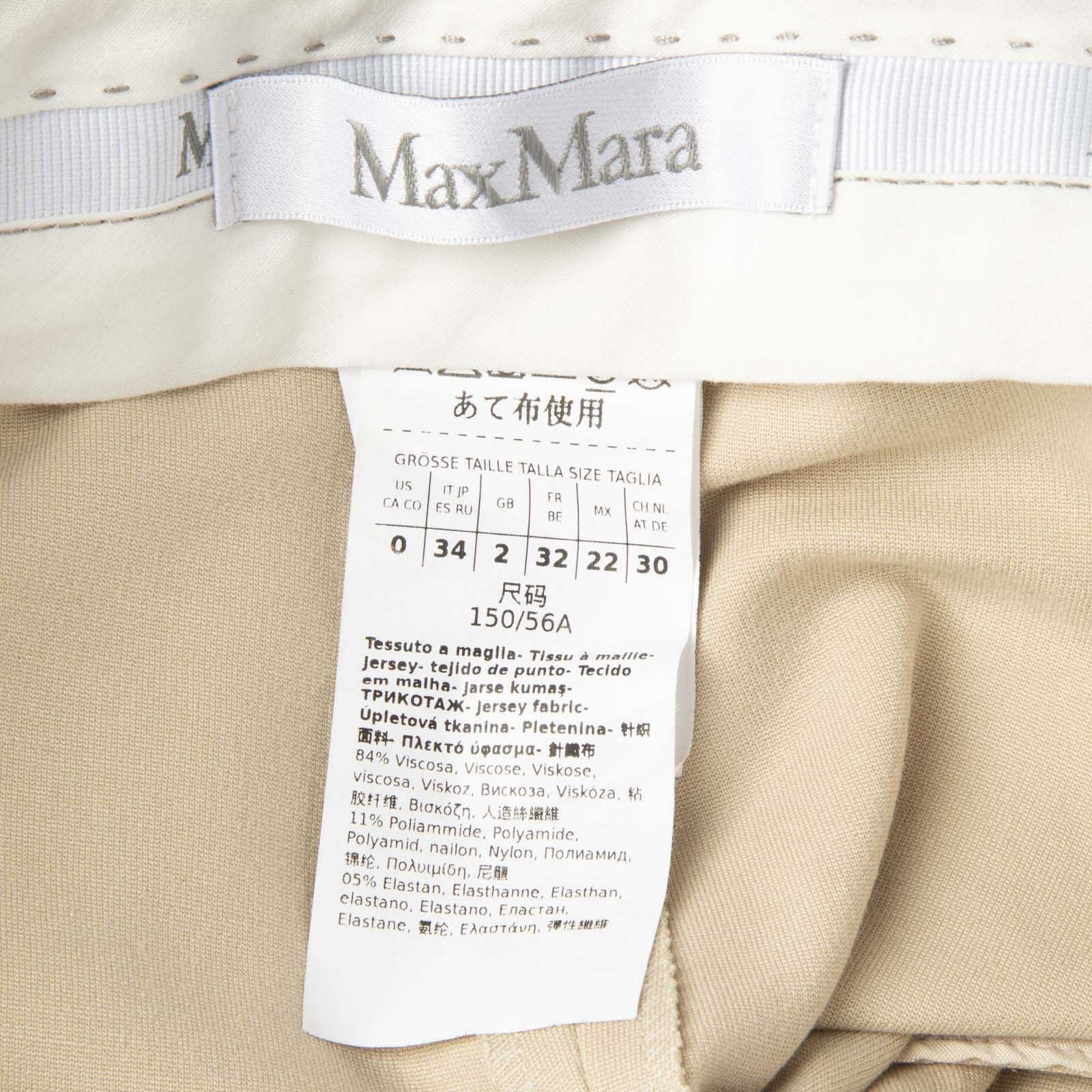 Max Mara Slim Fit Beige Trousers Size 24" / US 00 / IT 34 - 9 Thumbnail