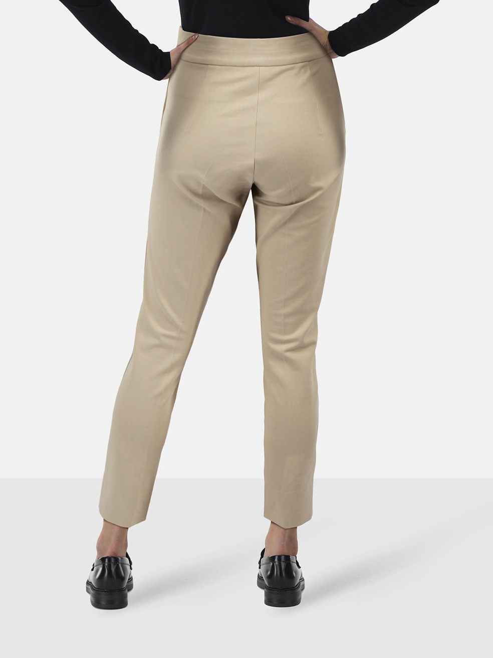 Max Mara Slim Fit Beige Trousers Size 24" / US 00 / IT 34 - 2 Thumbnail