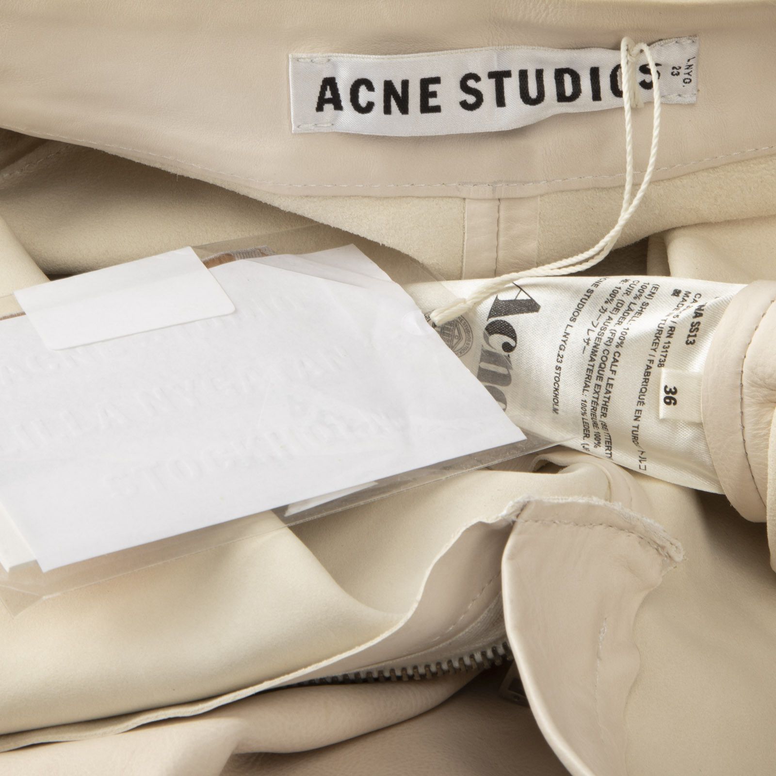 Acne Studios SS13 Ecru Leather Verena Trousers Size 26" / US 2 / IT 38 - 21 Thumbnail