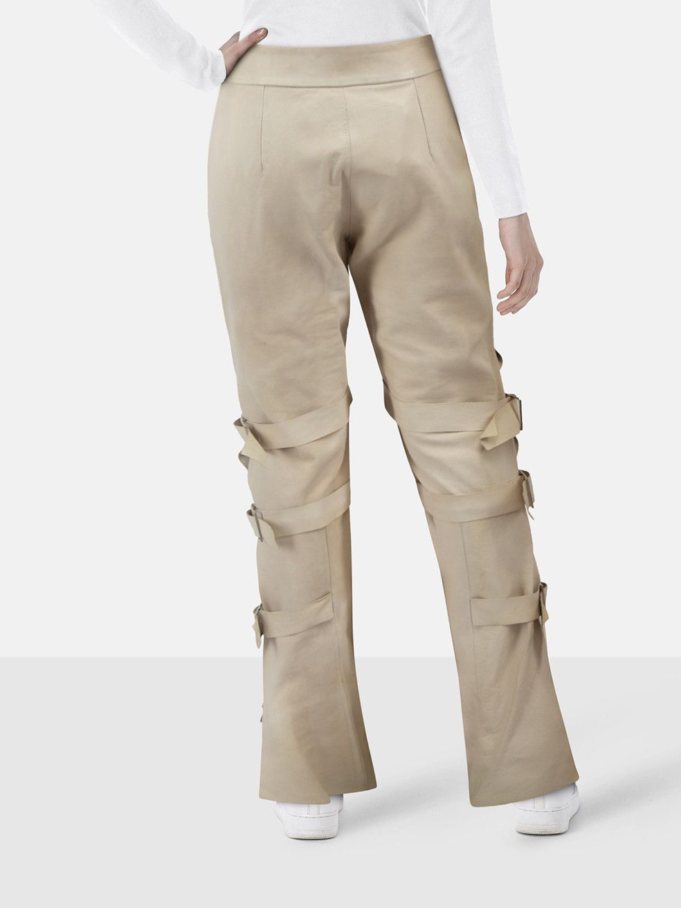 Acne Studios SS13 Ecru Leather Verena Trousers Size 26" / US 2 / IT 38 - 2 Thumbnail