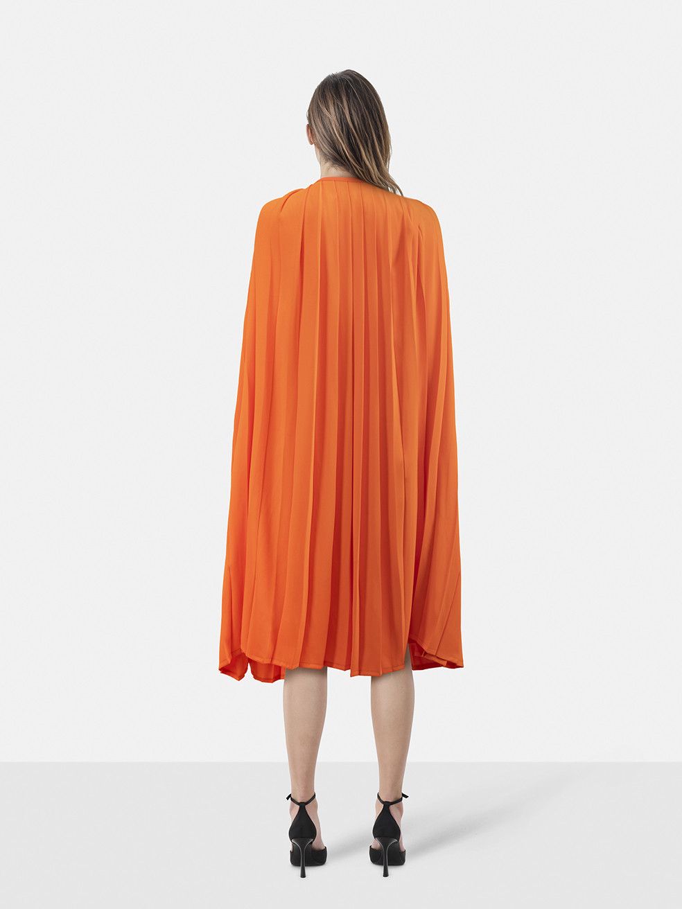 Maison Margiela Orange Midi Pleated Dress Size S / US 4 / IT 40 - 2 Thumbnail