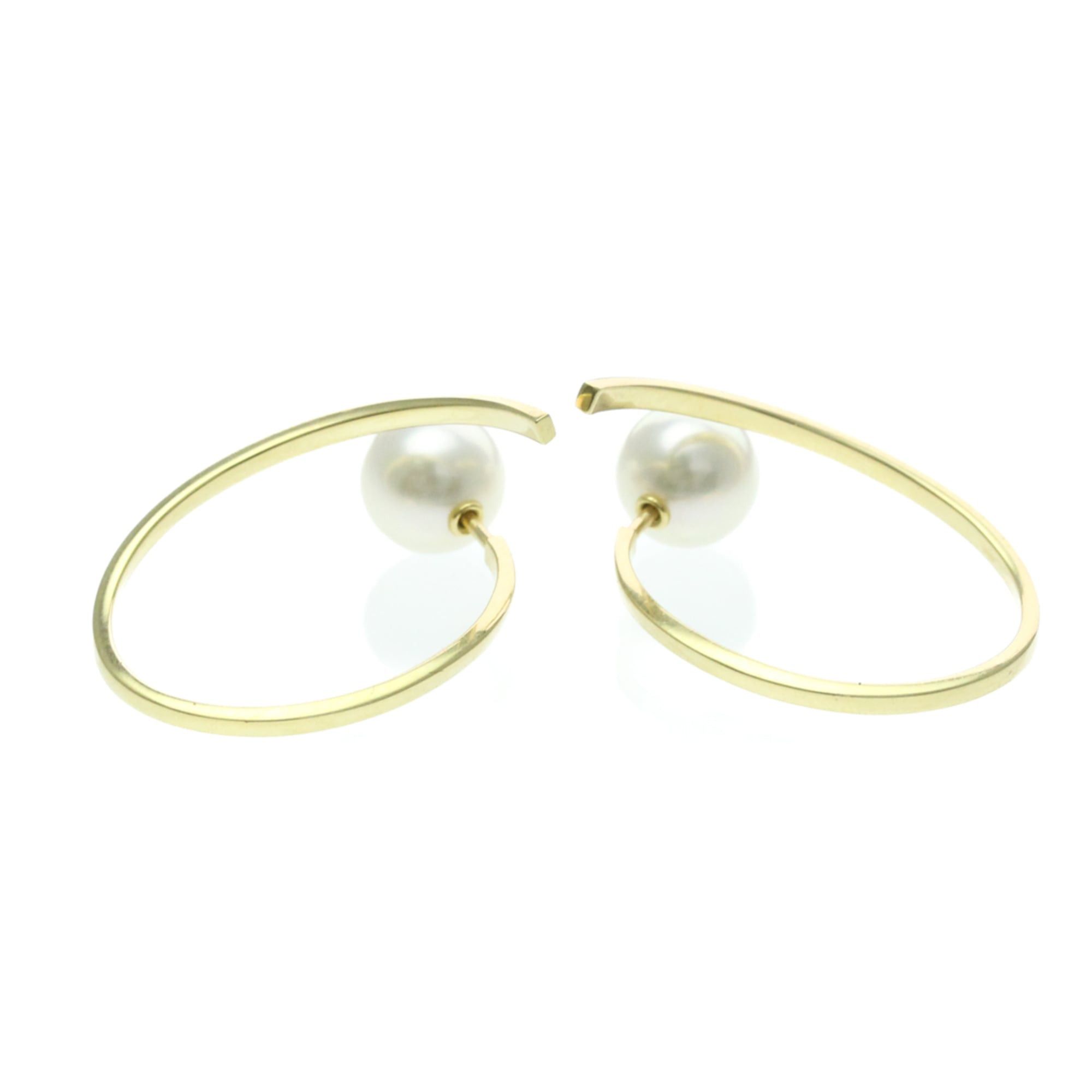 Other Tasaki Afine Earrings Pearl Yellow Gold (18K) Hoop Earrings Gold Size ONE SIZE - 4 Thumbnail