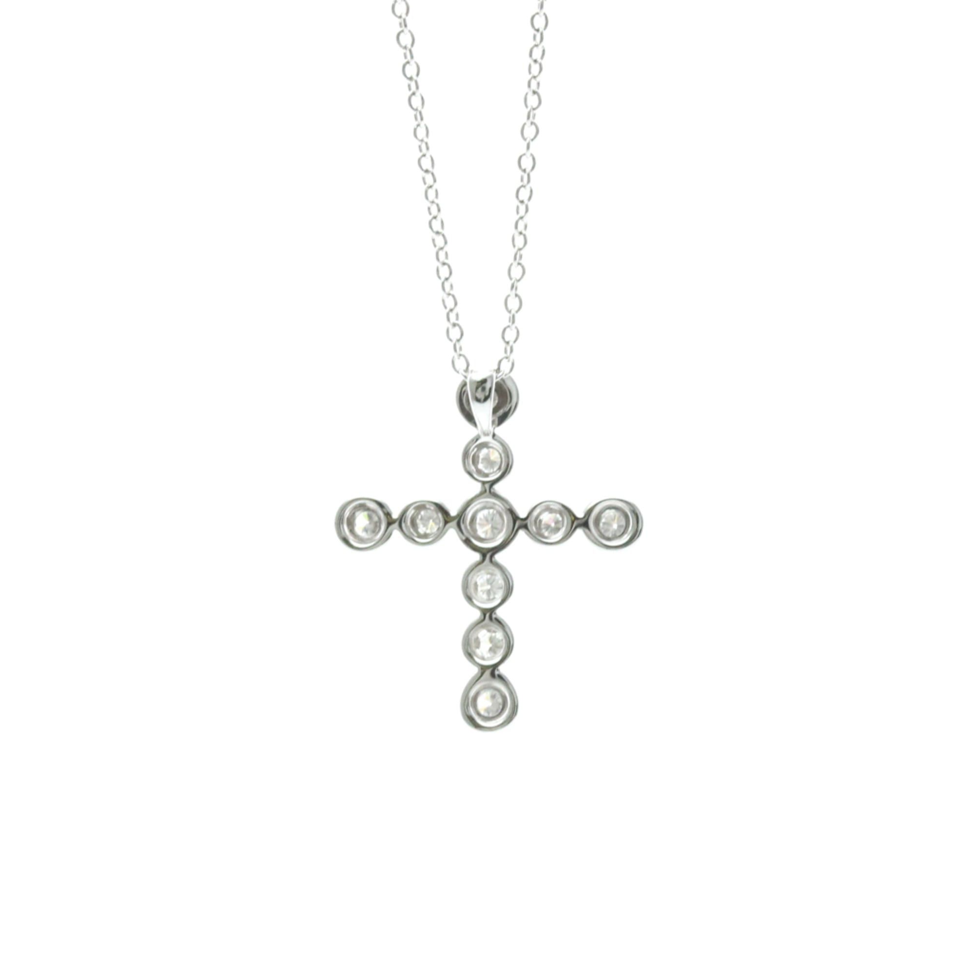 Tiffany & Co. Tiffany Tenderness Diamond Necklace Platinum Diamond Women,Men Fashion Pendant Necklace (Silver) Size ONE SIZE - 2 Thumbnail