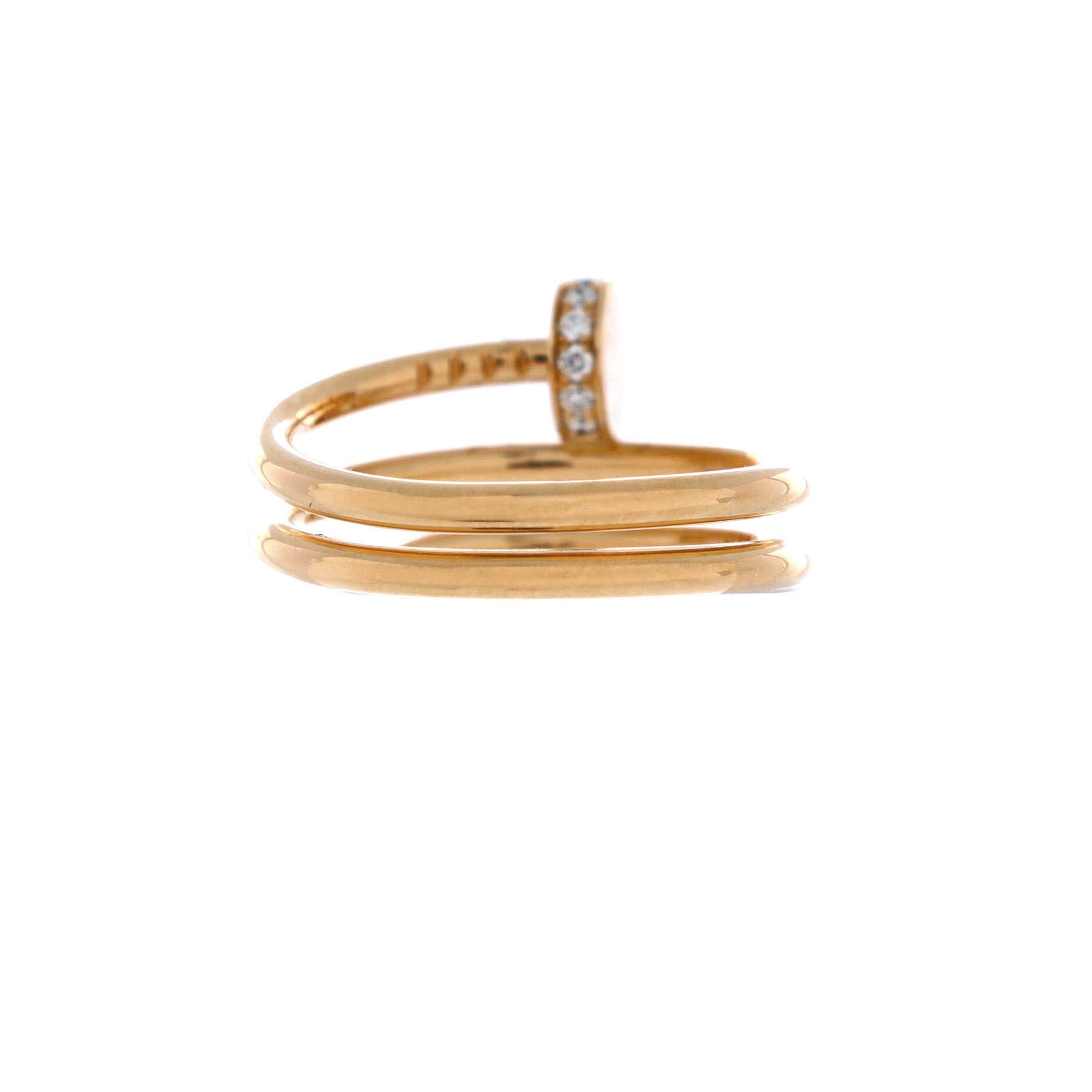 Cartier Juste un Clou Double Ring 18K Yellow Gold and Diamonds Small Size ONE SIZE - 2 Thumbnail