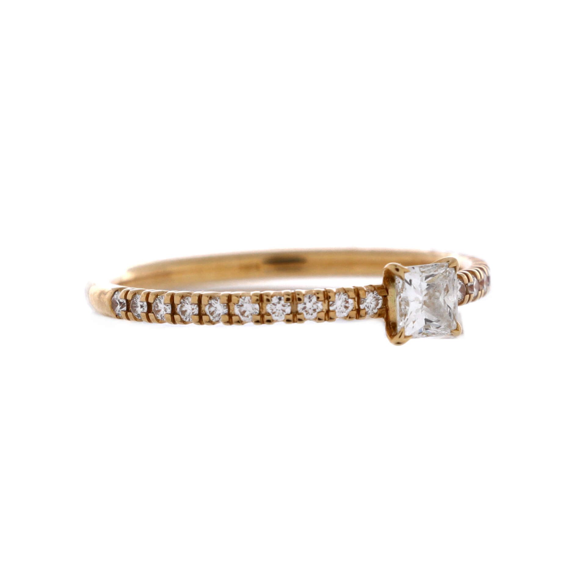 Cartier Etincelle de Ring 18K Yellow Gold with Princess Cut Diamond and Pave Diamonds Size ONE SIZE - 2 Thumbnail