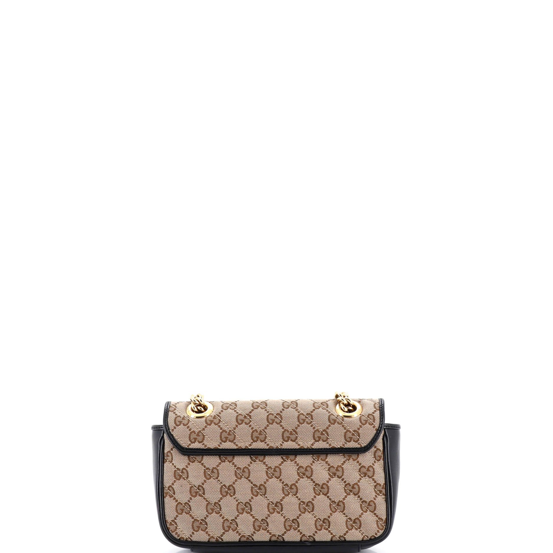 GG Marmont Flap Bag Diagonal Quilted GG Canvas with Leather Mini