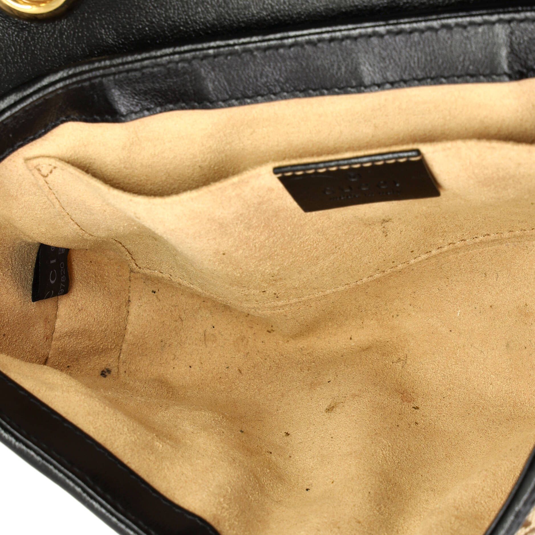 GG Marmont Flap Bag Diagonal Quilted GG Canvas with Leather Mini