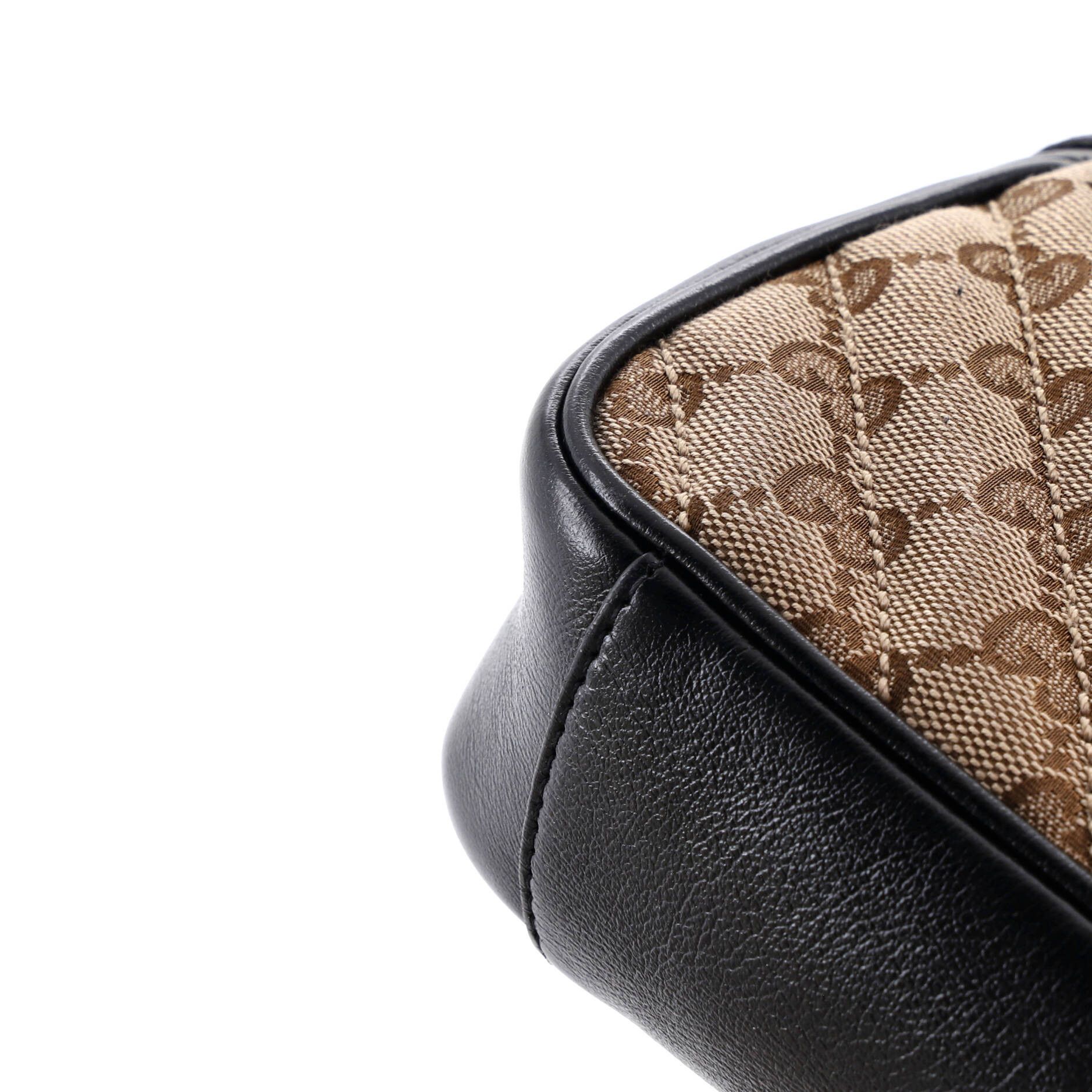 GG Marmont Flap Bag Diagonal Quilted GG Canvas with Leather Mini