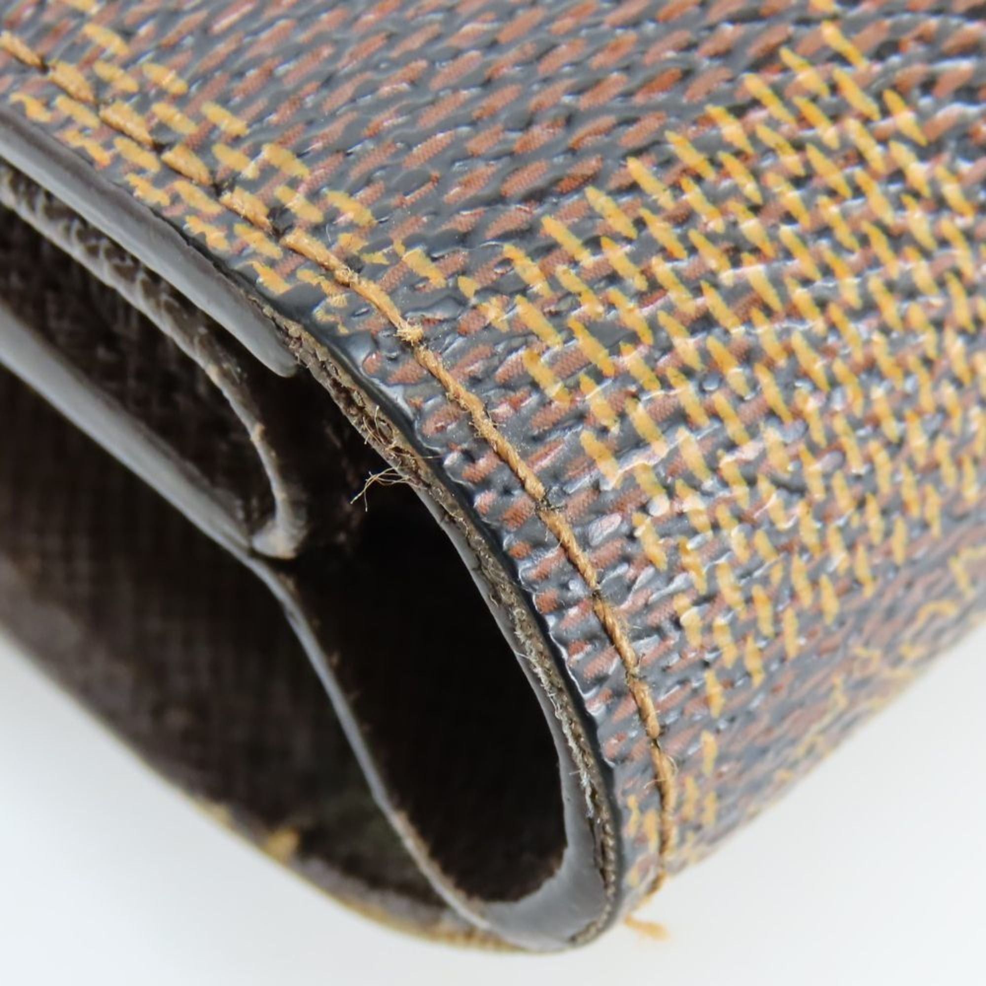 Louis Vuitton Louis Vuitton Portefeuille Joy Tri-fold Wallet N60034 Damier Ebene Brown Women's LOUIS VUITTON Size ONE SIZE - 10 Thumbnail