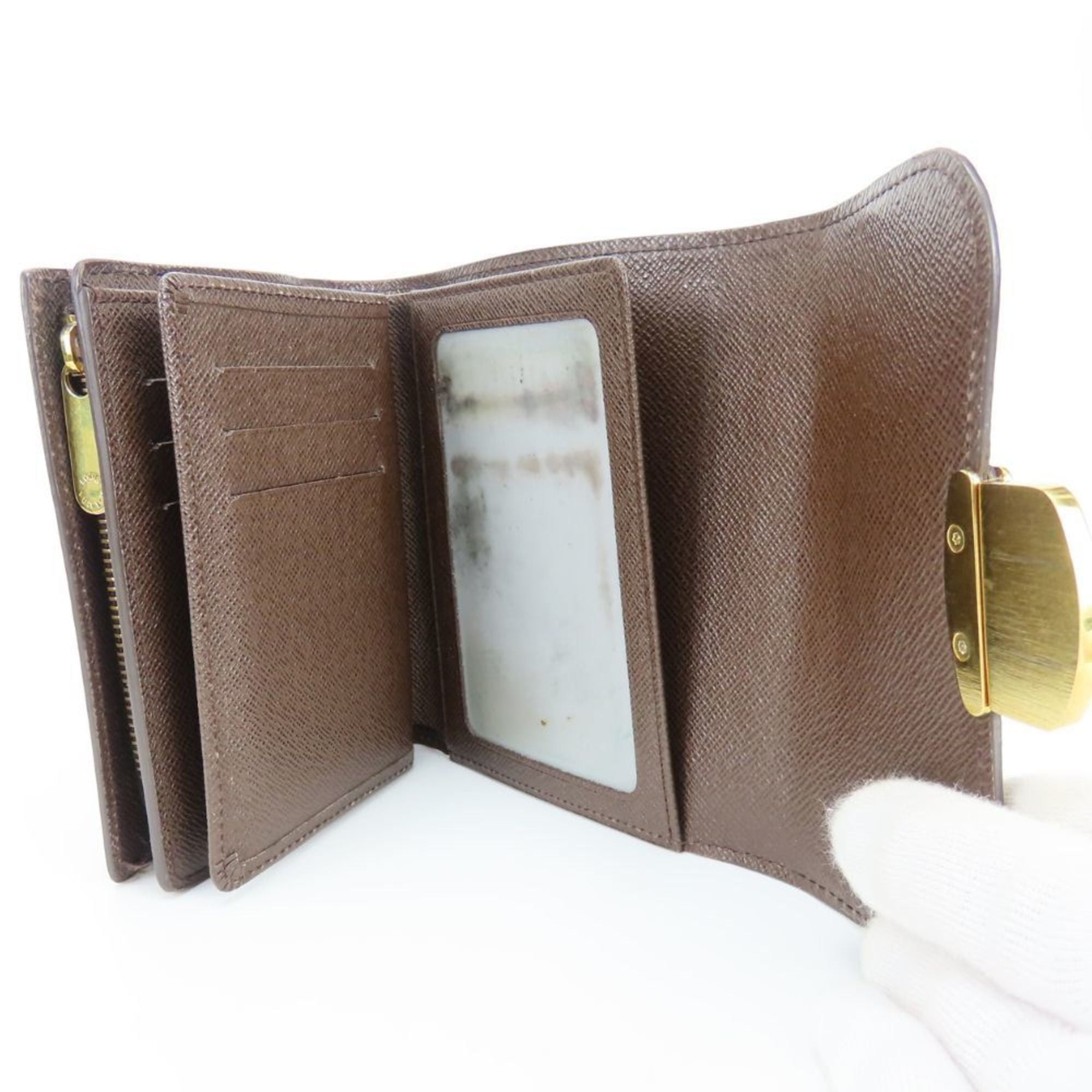 Louis Vuitton Louis Vuitton Portefeuille Joy Tri-fold Wallet N60034 Damier Ebene Brown Women's LOUIS VUITTON Size ONE SIZE - 13 Thumbnail