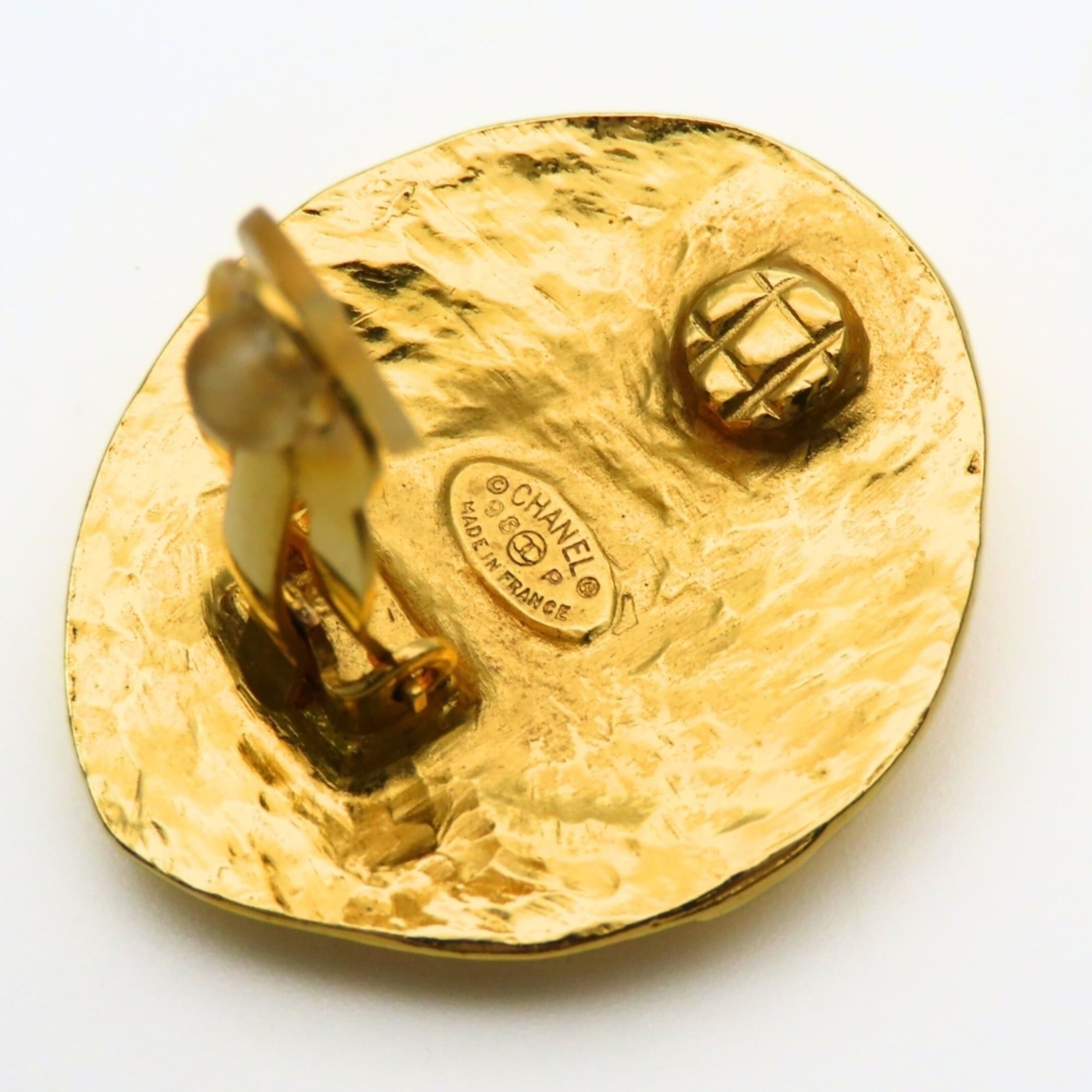 Chanel Chanel Coco Mark Metal Earrings, Gold Plated, GP Accessories, Women's, CHANEL Size ONE SIZE - 5 Thumbnail