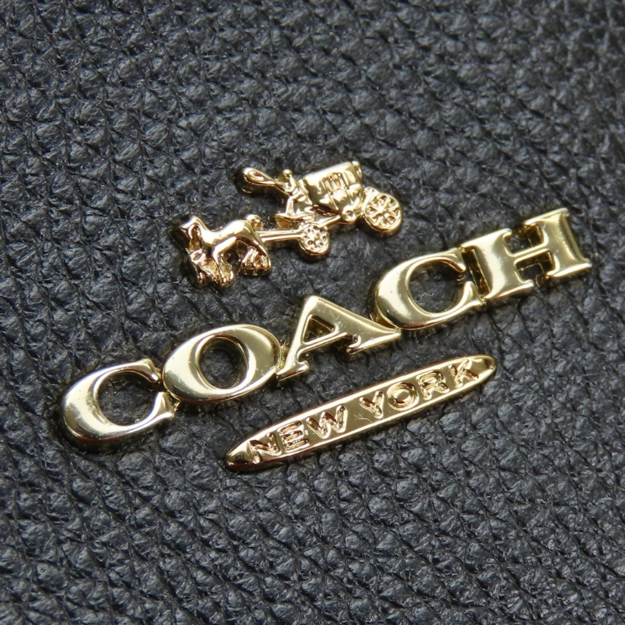 Coach Coach Tote Bag 36600 Black Leather with Gold Hardware and Chain, Women's, COACH Size ONE SIZE - 7 Thumbnail