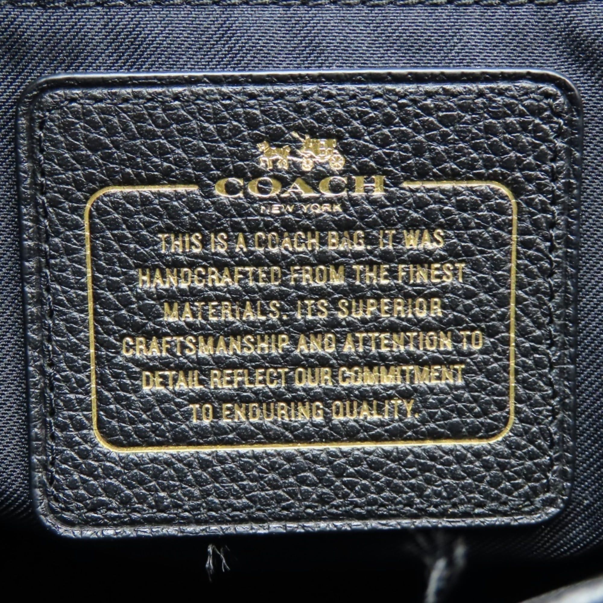 Coach Coach Tote Bag 36600 Black Leather with Gold Hardware and Chain, Women's, COACH Size ONE SIZE - 16 Thumbnail