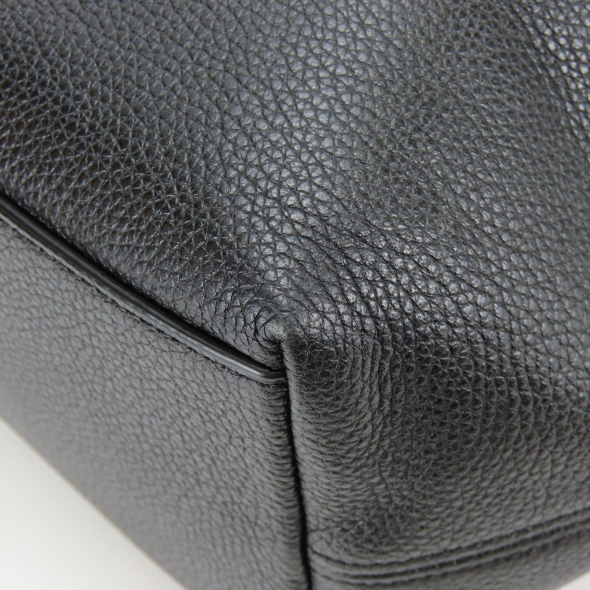 Coach Coach Tote Bag 36600 Black Leather with Gold Hardware and Chain, Women's, COACH Size ONE SIZE - 6 Thumbnail