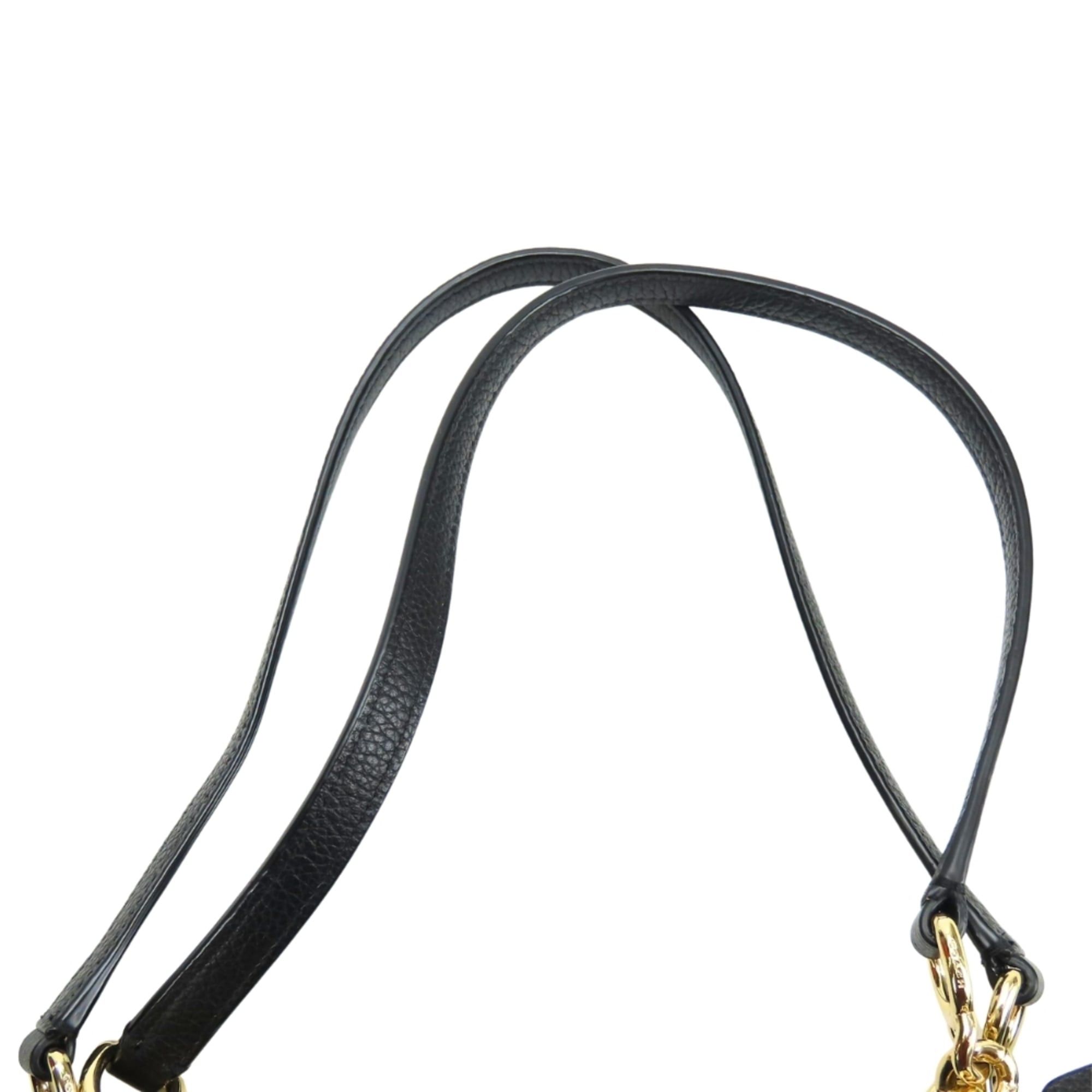 Coach Coach Tote Bag 36600 Black Leather with Gold Hardware and Chain, Women's, COACH Size ONE SIZE - 10 Thumbnail