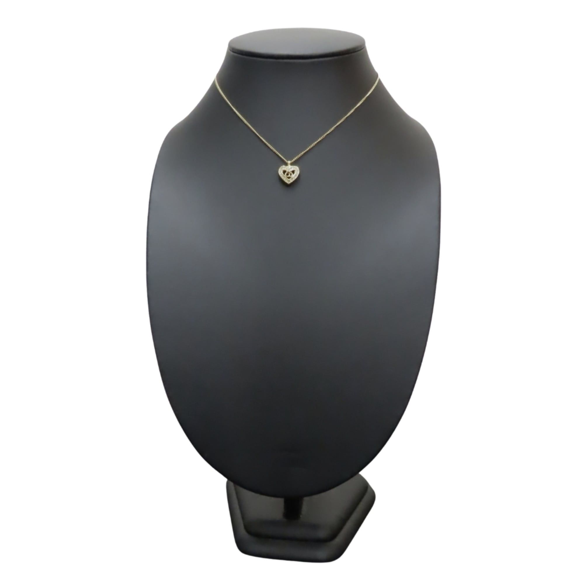 Dior Christian Dior Necklace Logo Rhinestone Gold GP Heart Women's Size ONE SIZE - 12 Thumbnail