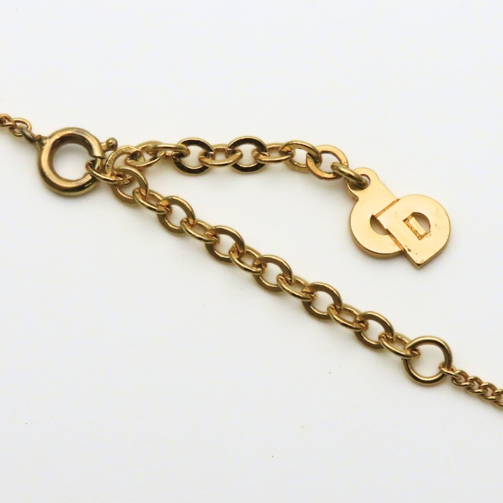 Dior Christian Dior Necklace Logo Rhinestone Gold GP Heart Women's Size ONE SIZE - 7 Thumbnail