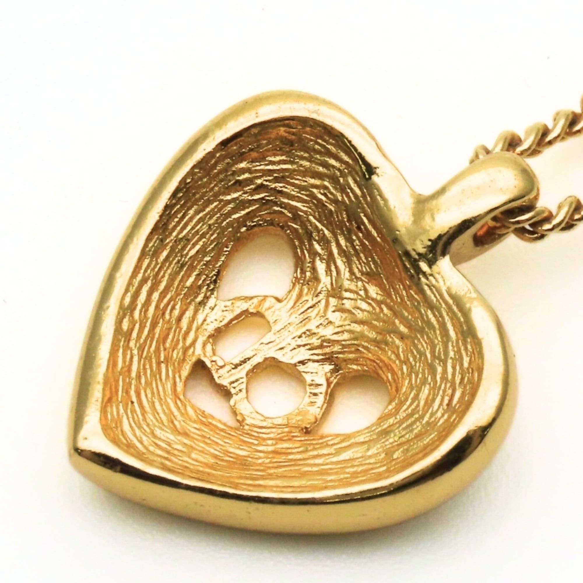 Dior Christian Dior Necklace Logo Rhinestone Gold GP Heart Women's Size ONE SIZE - 5 Thumbnail