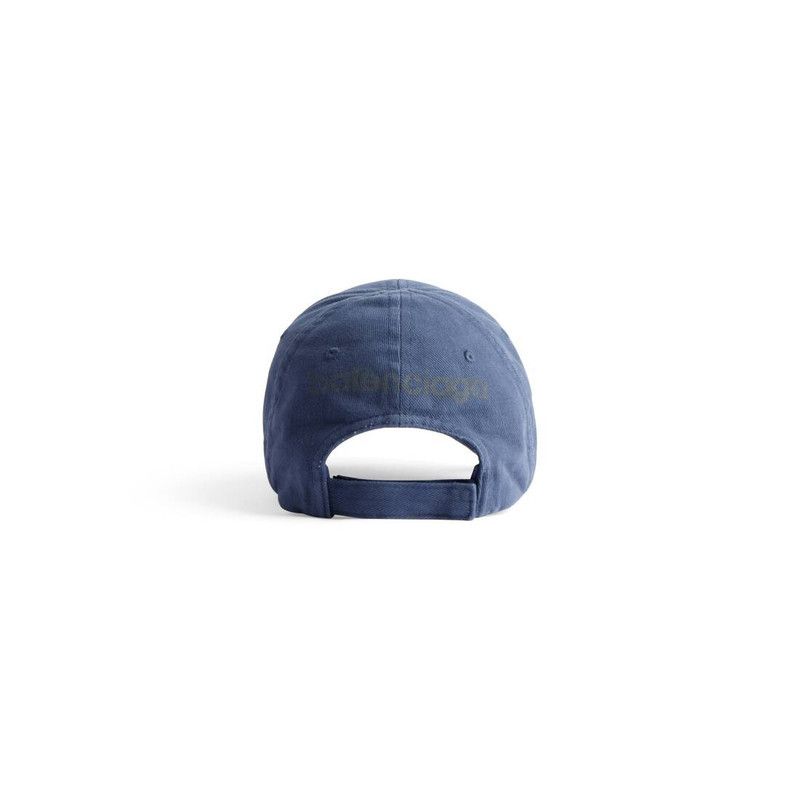 Balenciaga 3b stencil cap in blue Size ONE SIZE - 3 Thumbnail