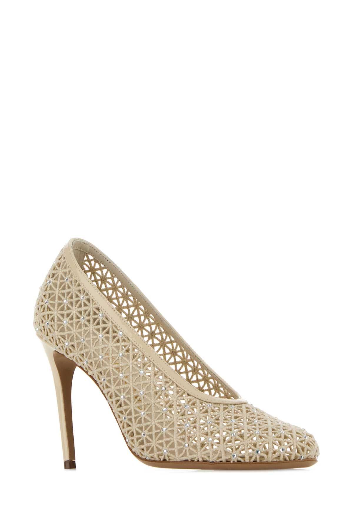Salvatore Ferragamo Sand Mesh Sol 95 Pumps Size US 7.5 / IT 37.5 - 2 Thumbnail