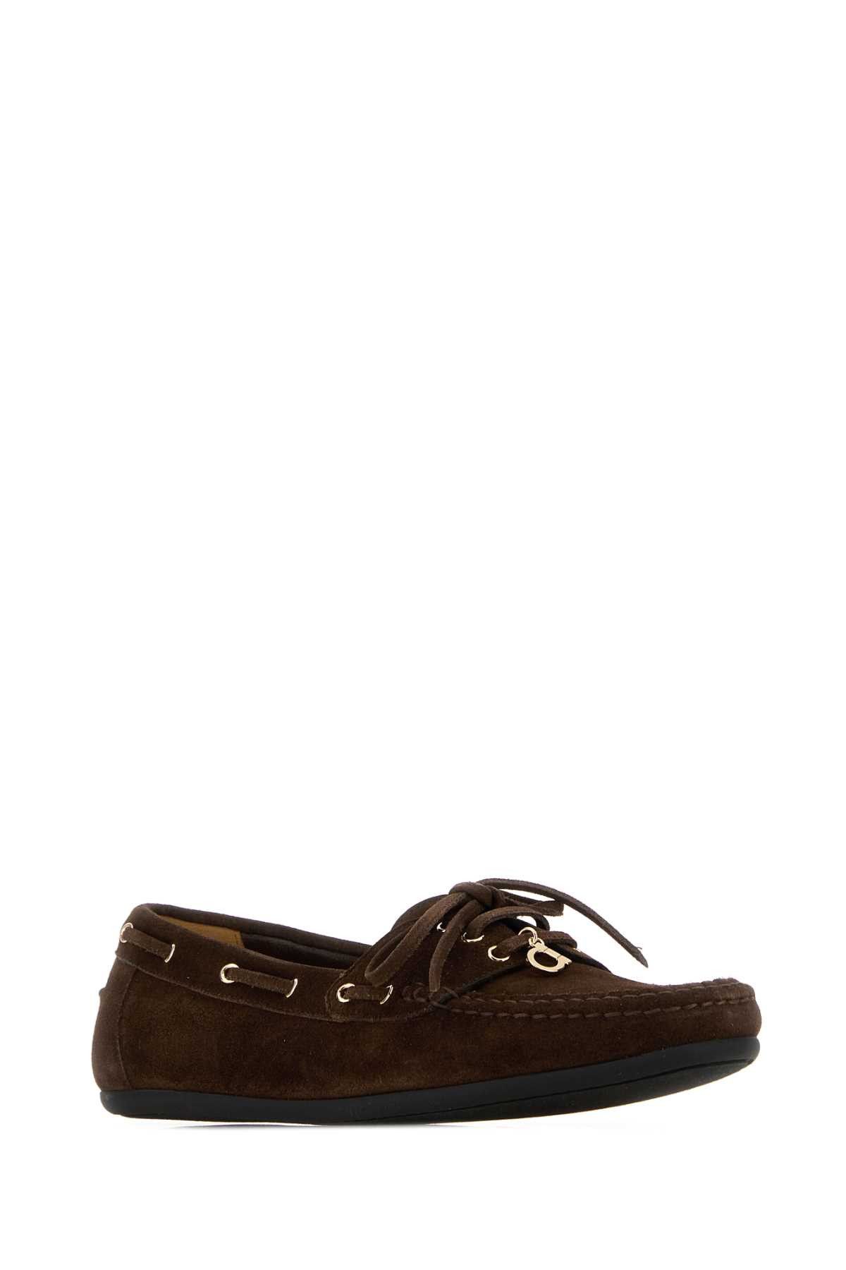 Salvatore Ferragamo Dark Brown Suede Flippy Loafers Size US 10.5 / IT 40.5 - 2 Thumbnail