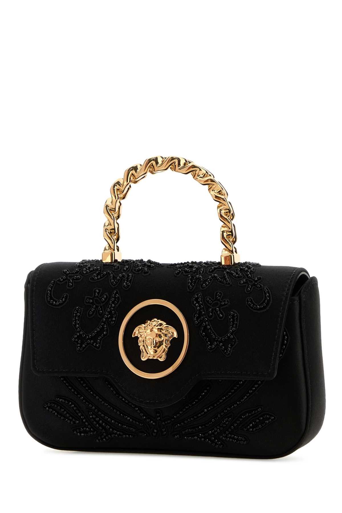 Versace Black Satin Handbag Size ONE SIZE - 2 Thumbnail
