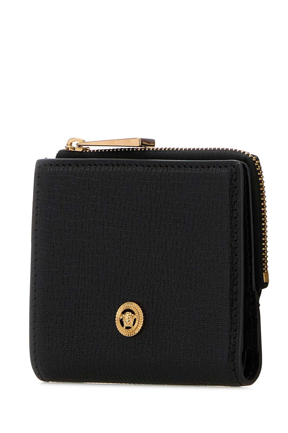 Versace Black Leather Wallet Size ONE SIZE - 2 Thumbnail