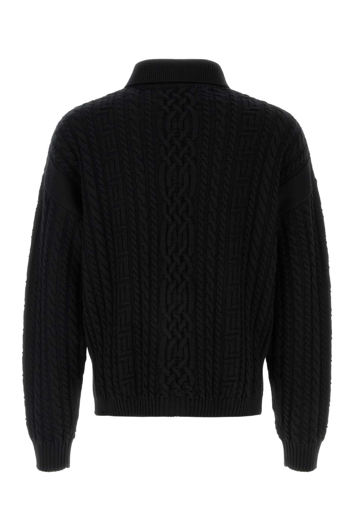 Versace Black Cardigan Wool Size US L / EU 52-54 / 3 - 2 Thumbnail
