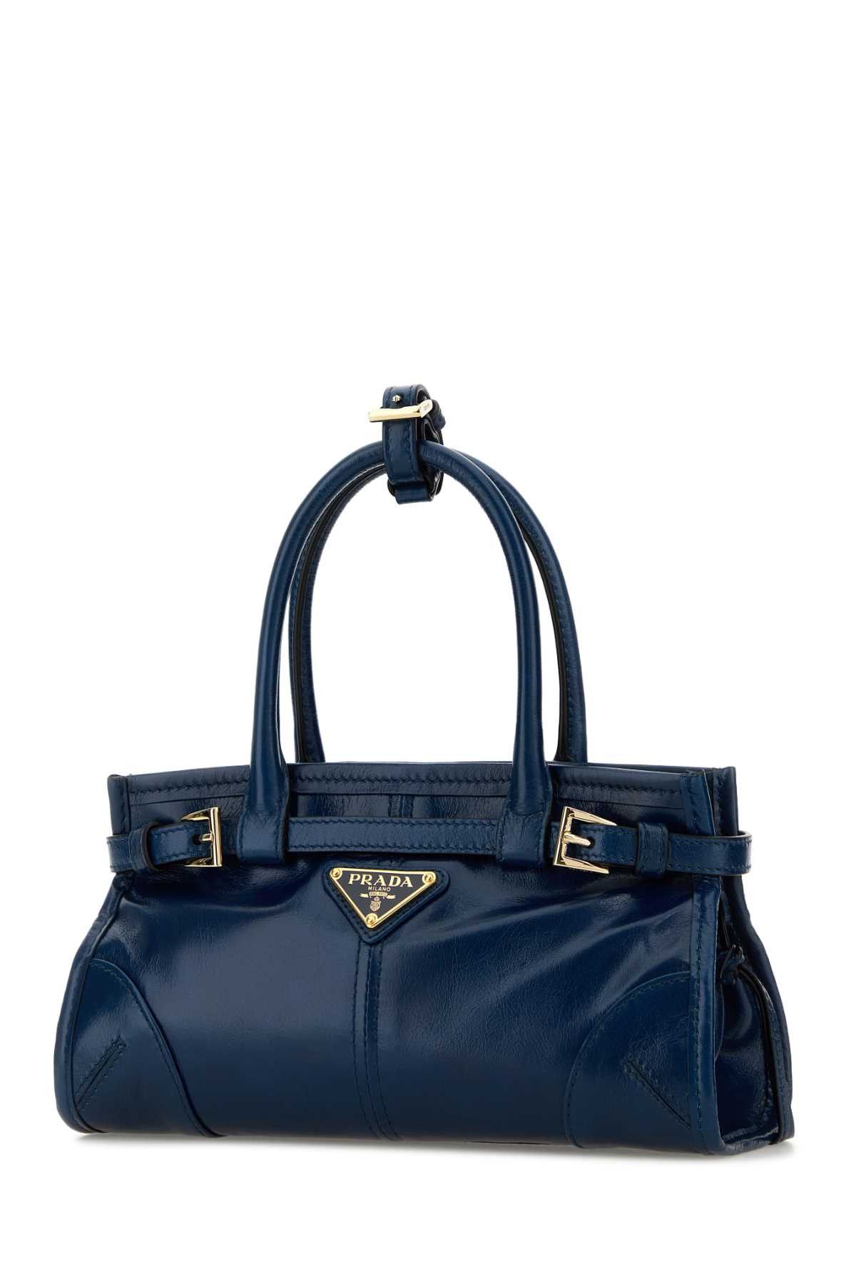 Prada Blue Leather Mini Prada Bonnie Handbag Size ONE SIZE - 2 Thumbnail