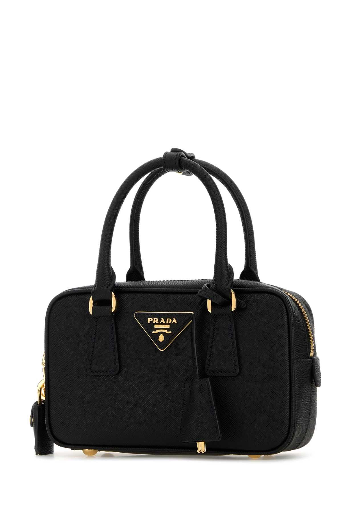 Prada Black Leather Handbag Size ONE SIZE - 2 Thumbnail