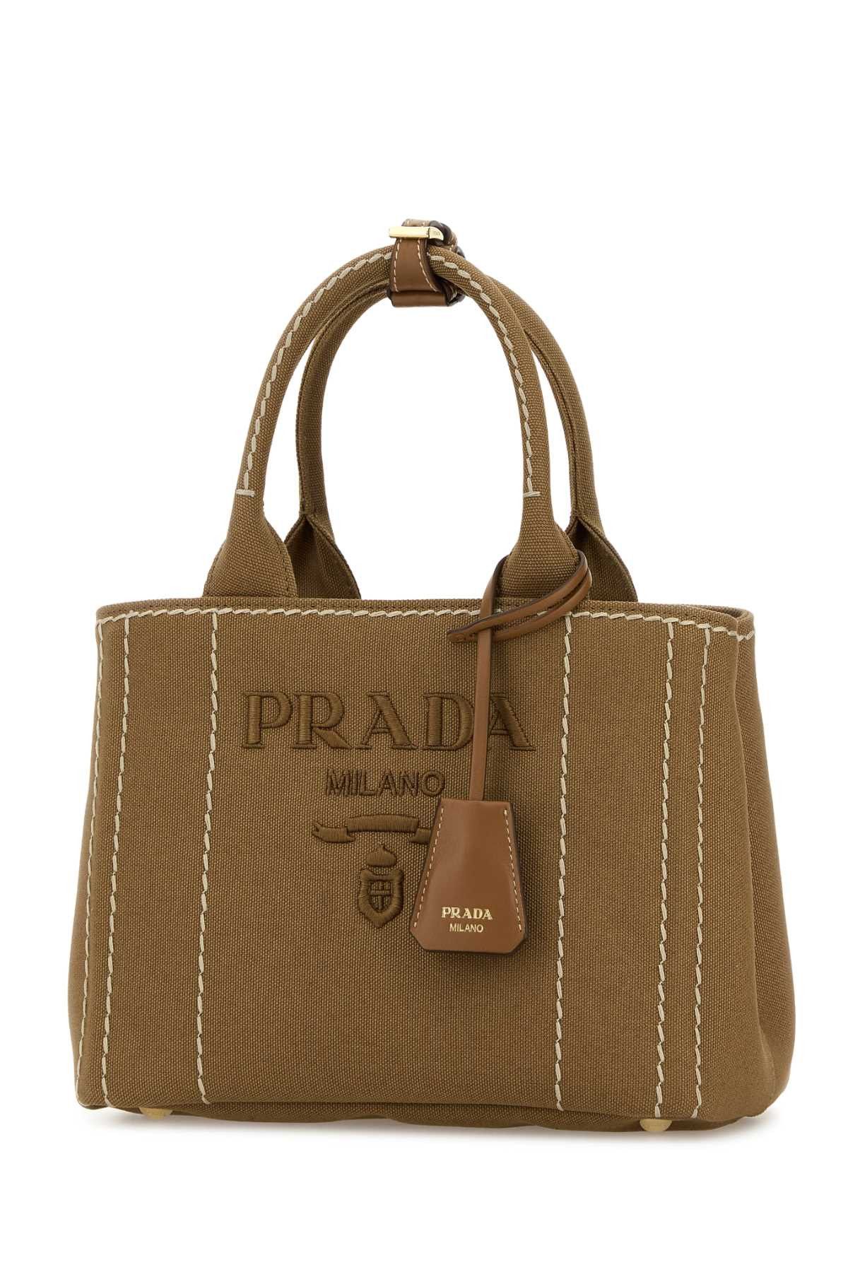 Prada Camel Canvas Handbag Size ONE SIZE - 2 Thumbnail