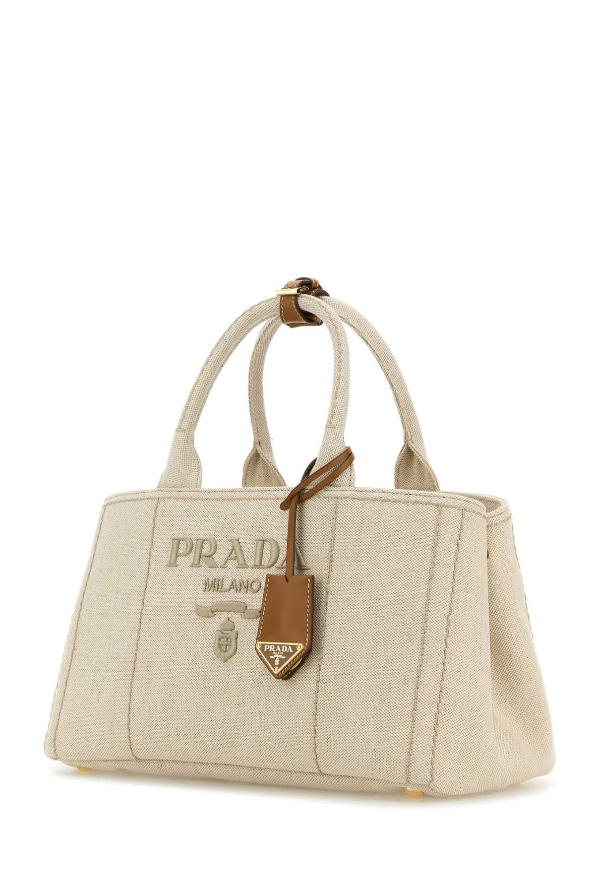 Prada Sand Canvas Shopping Bag Size ONE SIZE - 2 Thumbnail