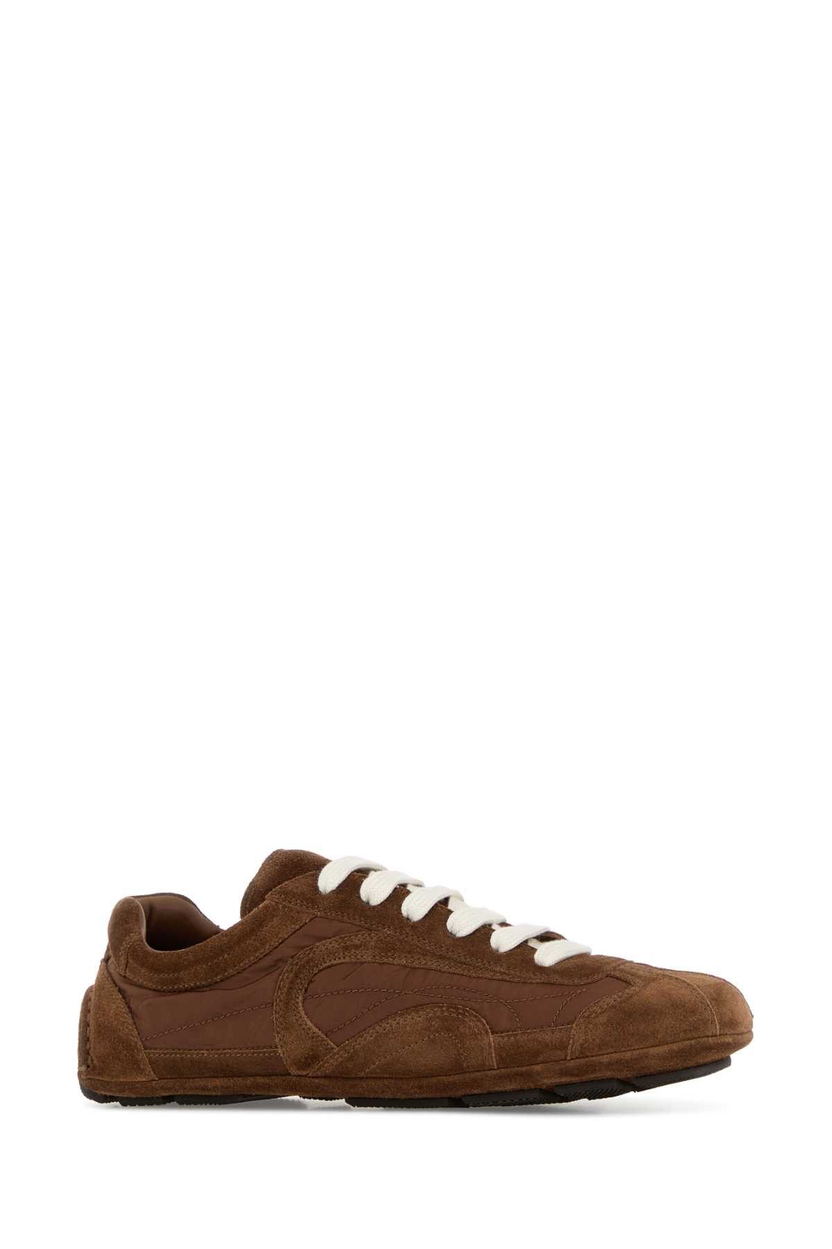 Prada Brown Suede And Re-Nylon Montecarlo Re-Edition 2005 Sneakers Size US 7 / IT 37 - 2 Thumbnail