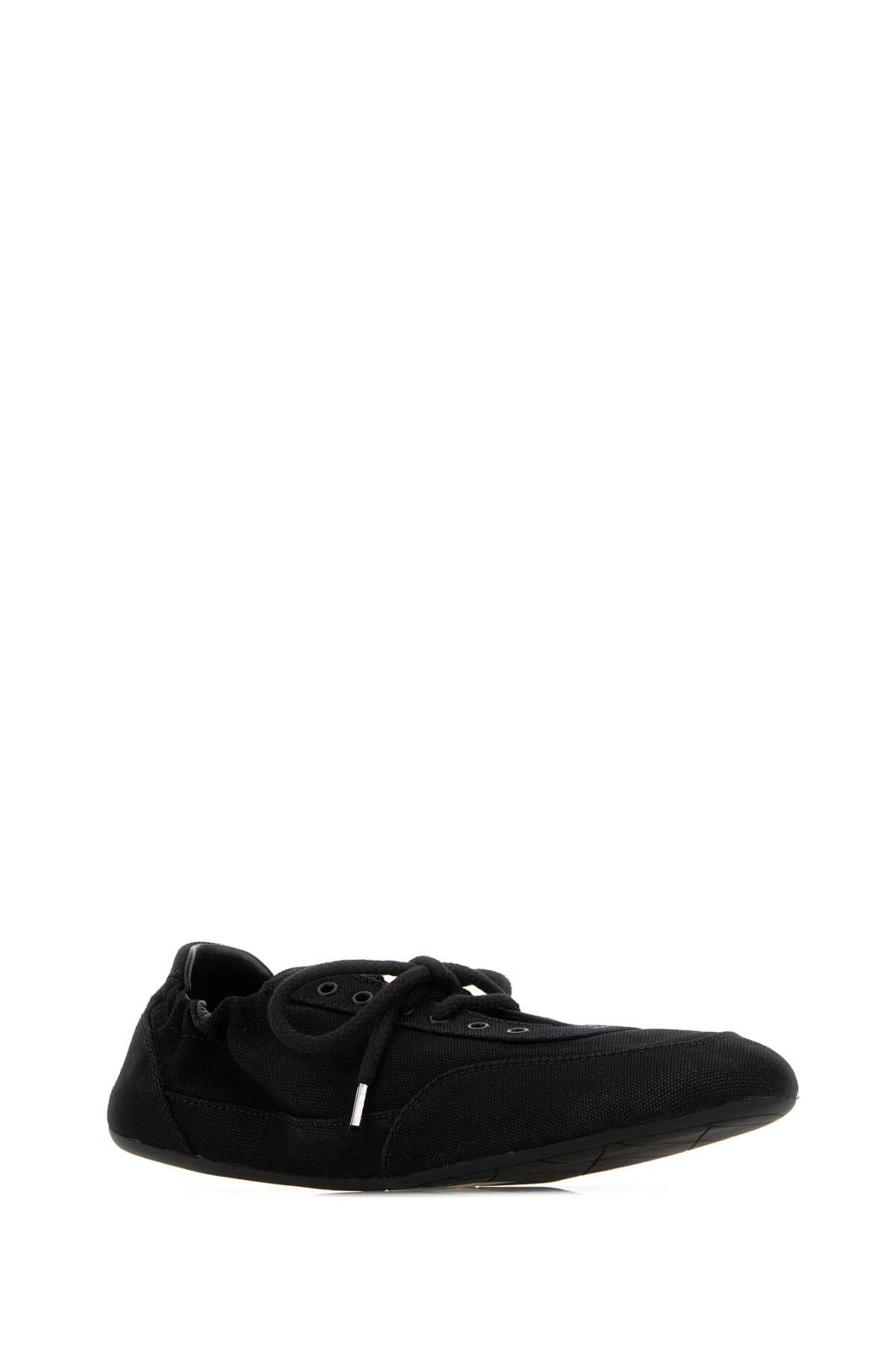 Prada Black Canvas Collapse Sneakers Size US 7 / IT 37 - 2 Thumbnail