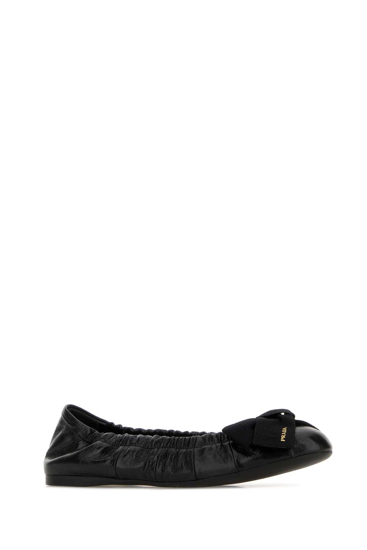 Prada Black Leather Ballerinas Size US 6 / IT 36 - 2 Thumbnail