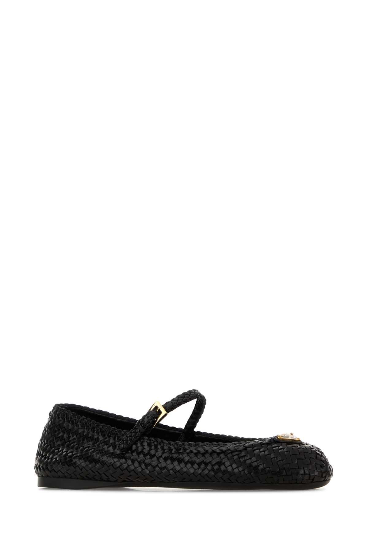 Prada Black Leather Ballerinas Size US 6 / IT 36 - 2 Thumbnail