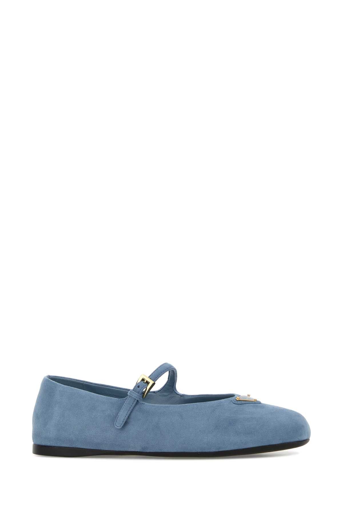 Prada Light Blue Suede Ballerinas Size US 10 / IT 40 - 2 Thumbnail