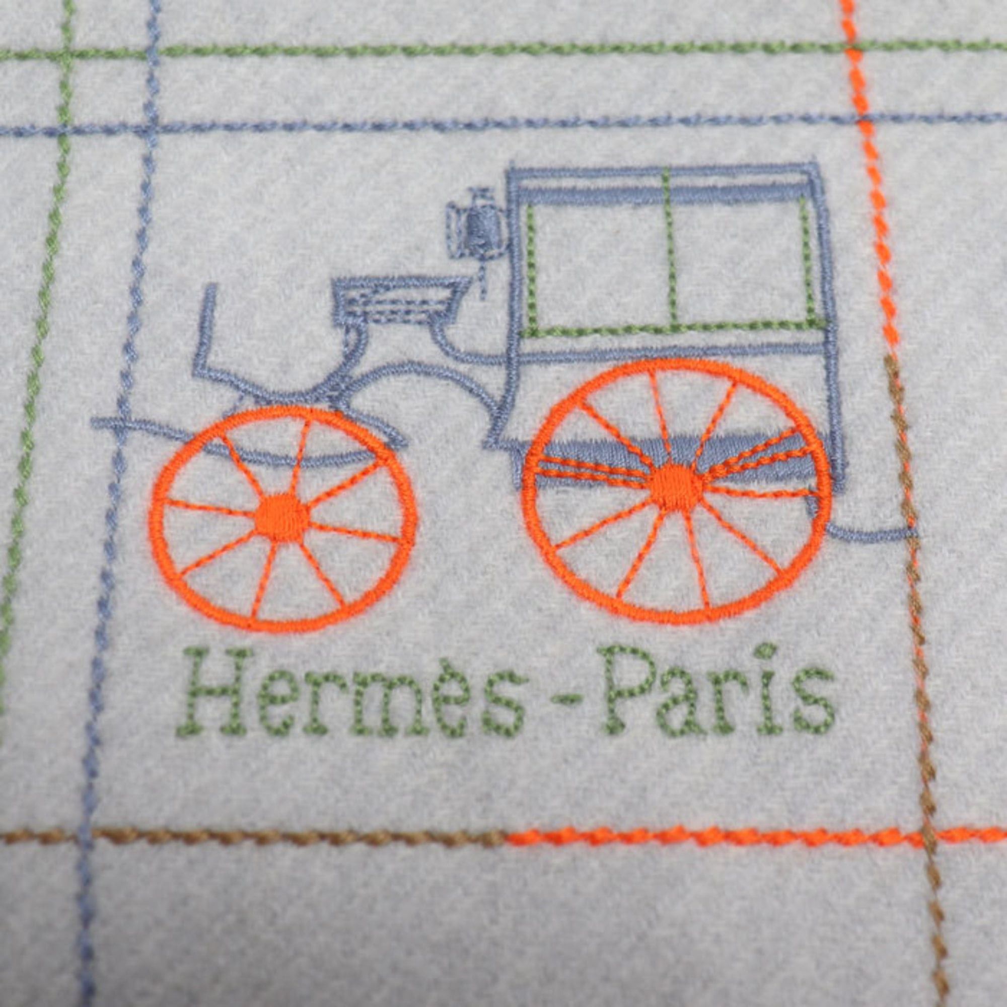 Hermes HERMES Grand Blode Berline Scarf Gray Gris du Nord H259149S 01 Women's Size ONE SIZE - 3 Thumbnail