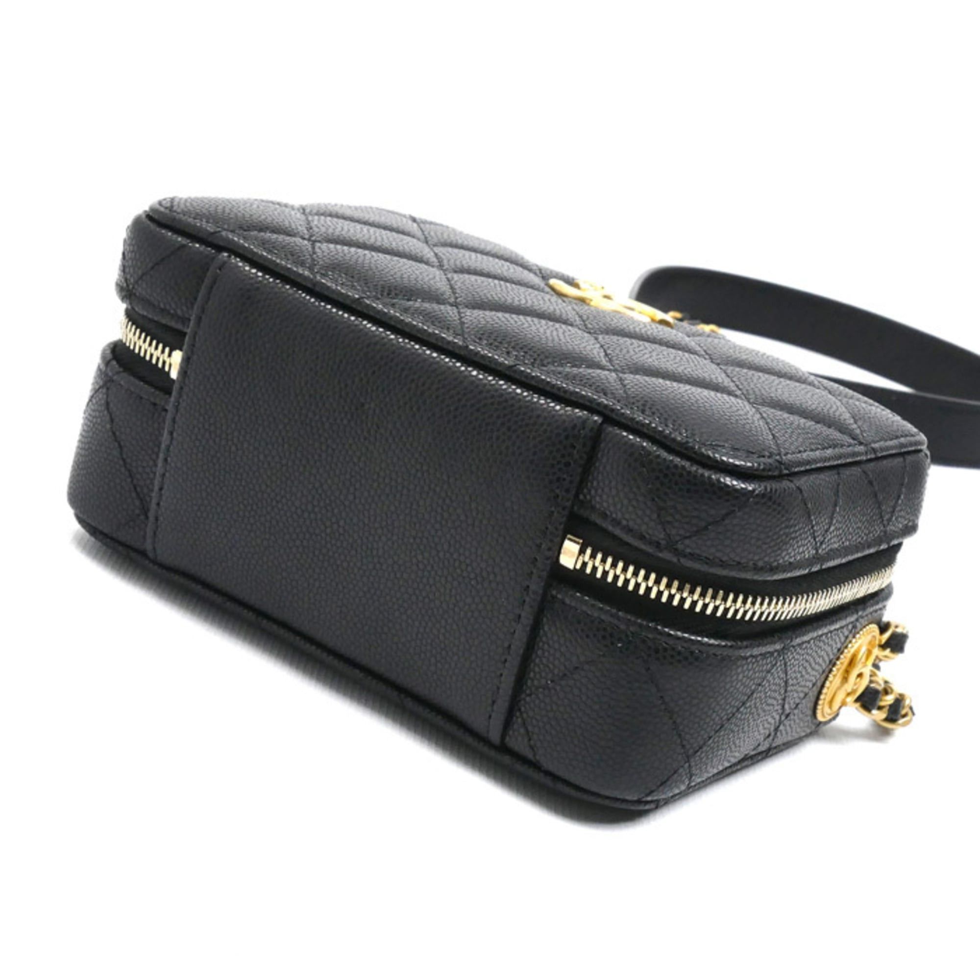 Chanel CHANEL Mini Camera Bag with Chain Shoulder Bag, Black, Caviar Skin, AP2858, Women's Size ONE SIZE - 3 Thumbnail