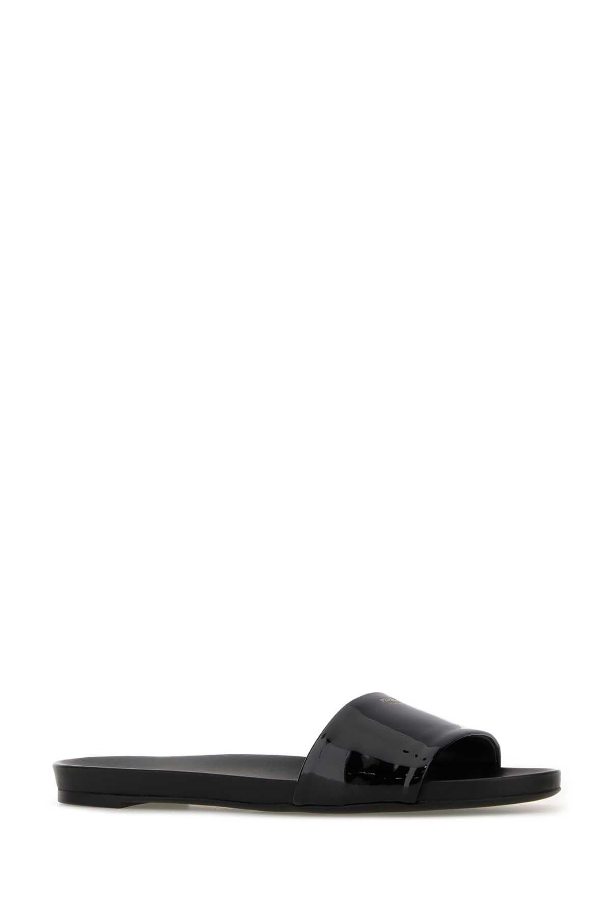 Prada Black Leather Slippers Size US 8 / IT 38 - 2 Thumbnail