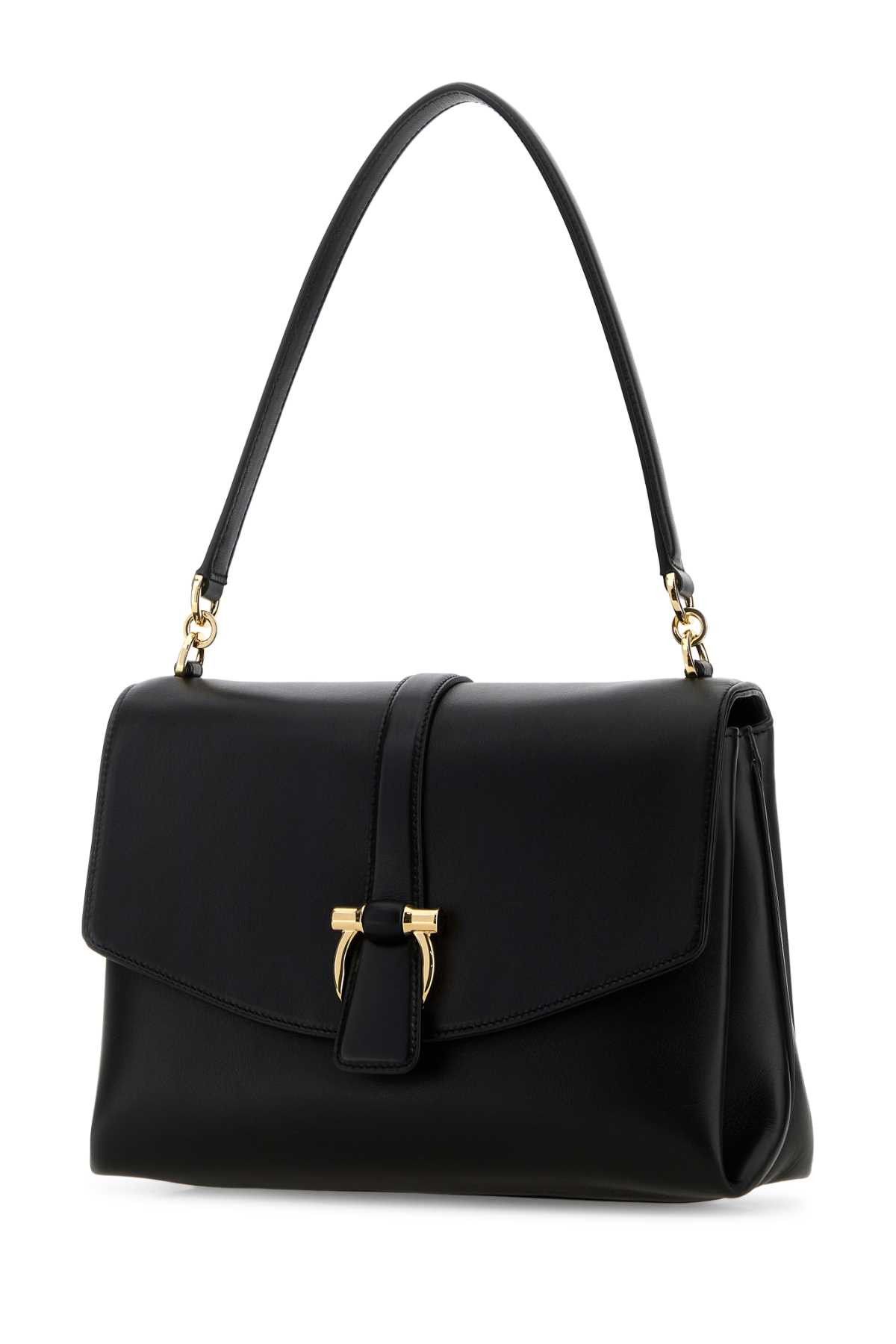 Salvatore Ferragamo Black Leather Shoulder Bag Size ONE SIZE - 2 Thumbnail